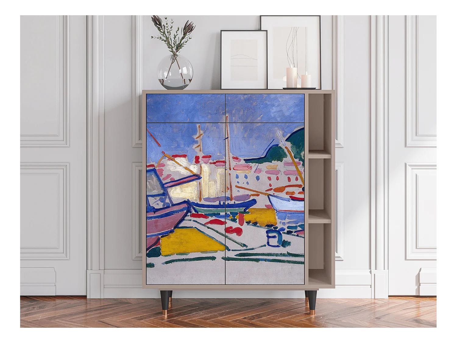 Buffet - 96х110х41 cm - BS6 - The Port of Collioure , Latte