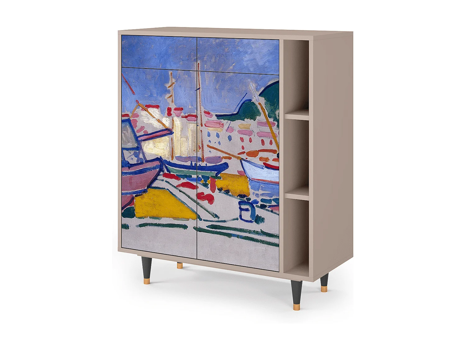 Kredens - 96х110х41 cm - BS6 - The Port of Collioure , Latte