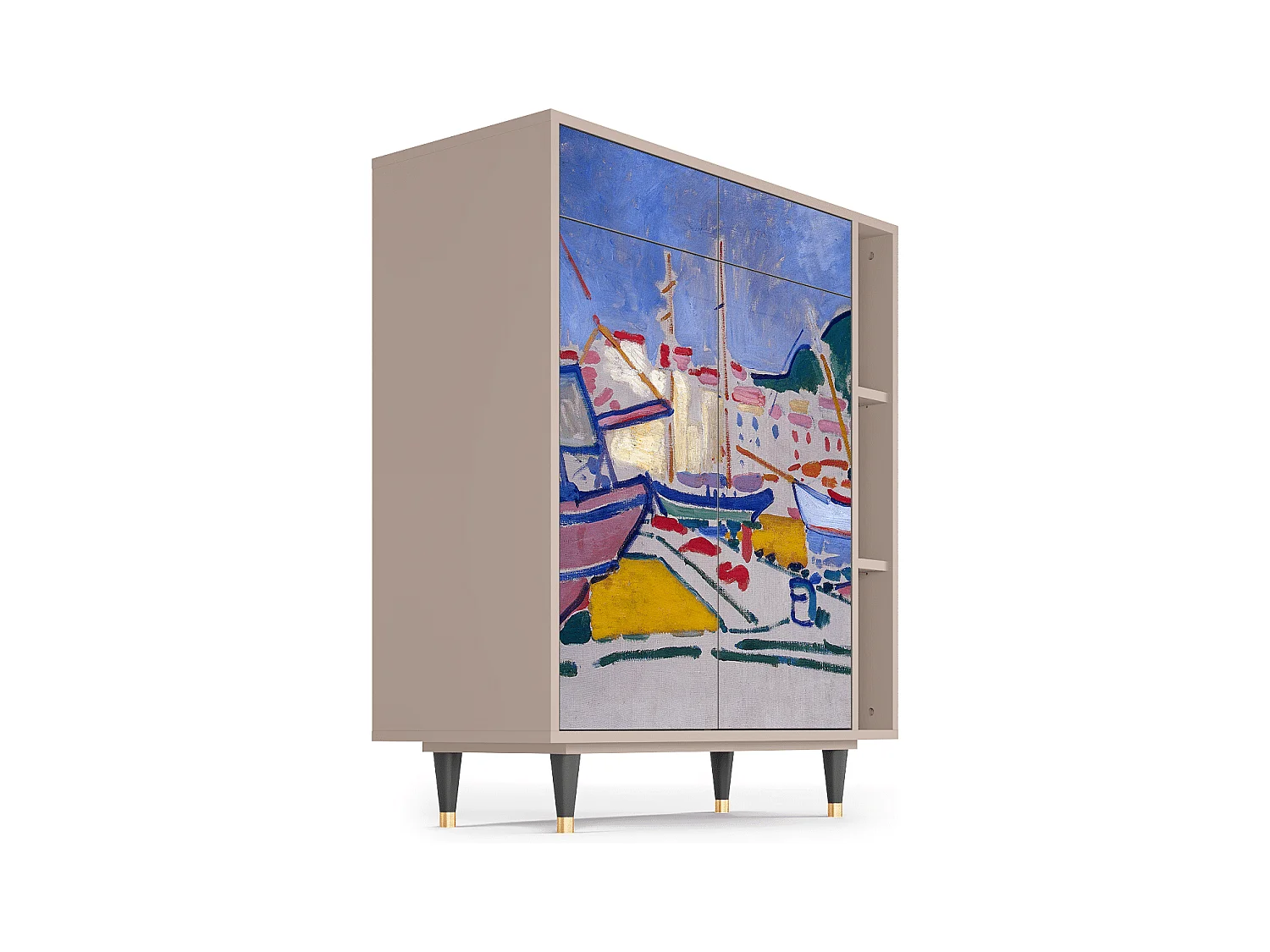 Kredens - 96х110х41 cm - BS6 - The Port of Collioure , Latte