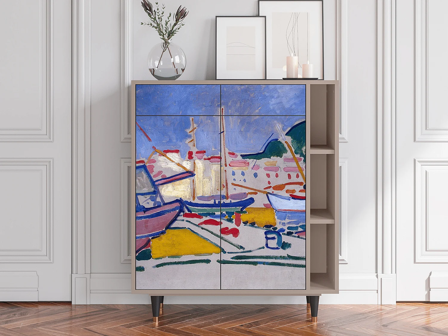 Buffet - 96х110х41 cm - BS6 - The Port of Collioure , Latte