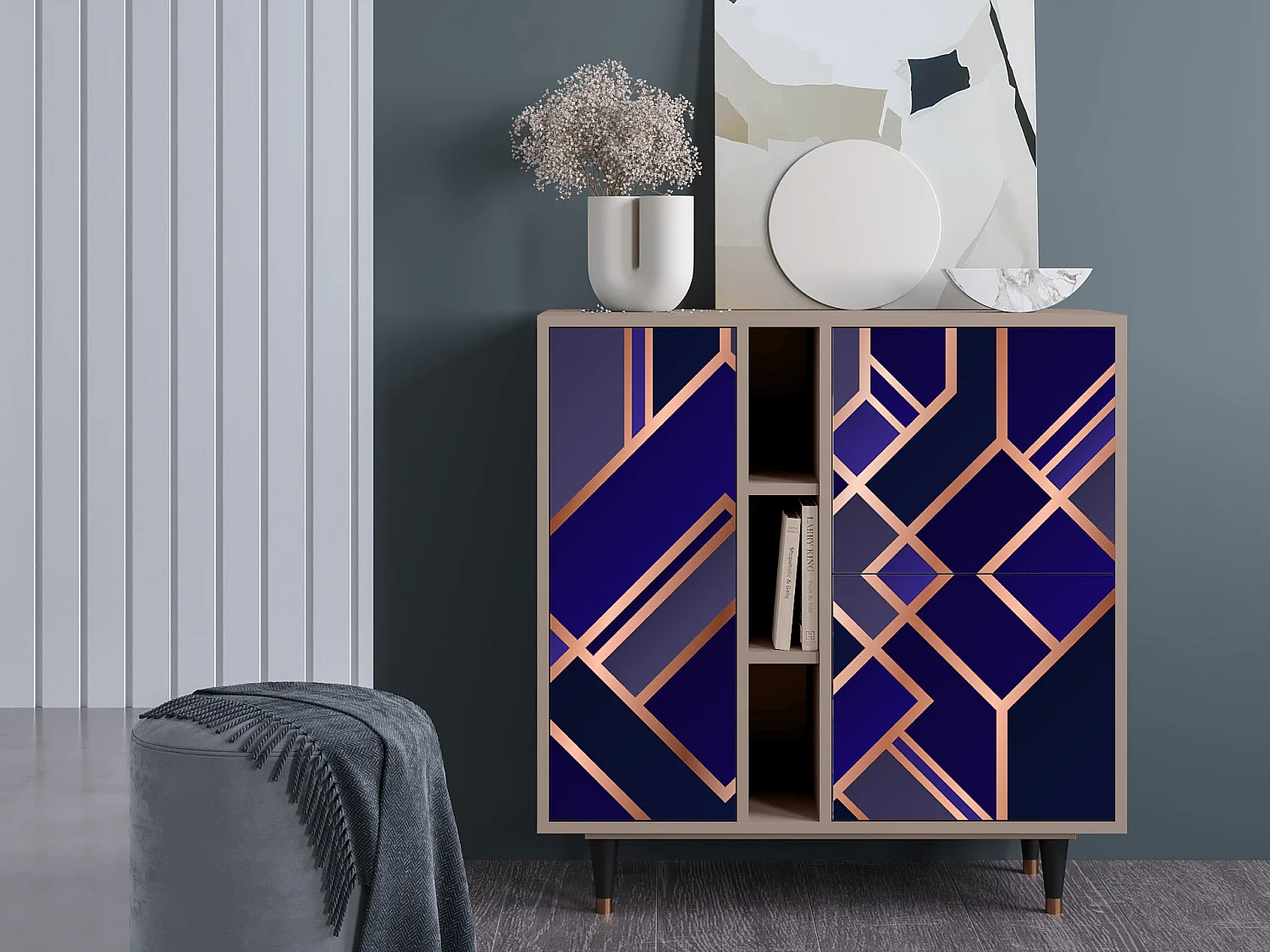 Credenza - 94х96х41 cm - BS5 - Aquamarine Getsby, Latte