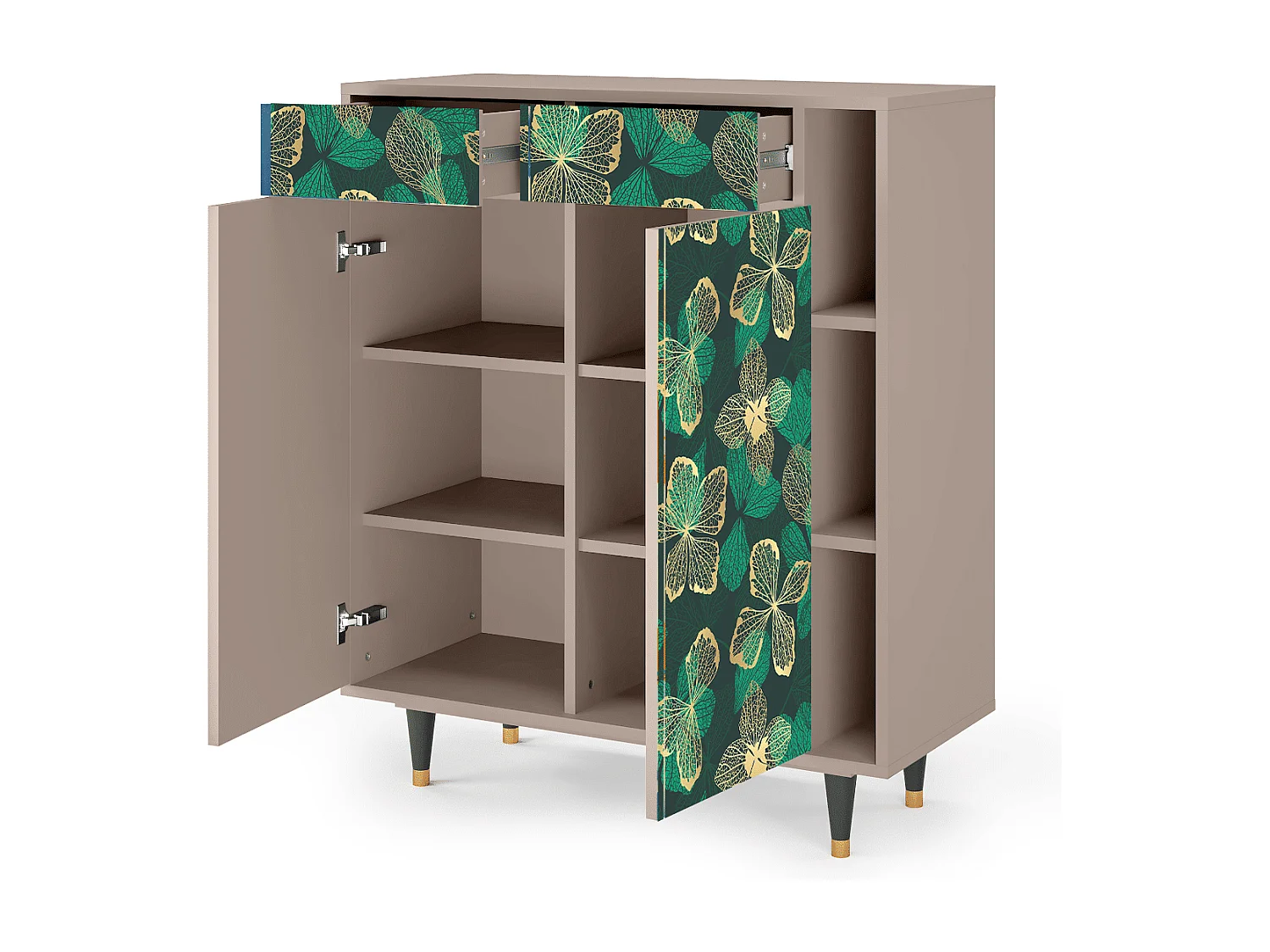 Credenza - 96х110х41 cm - BS6 - Green Flower, Latte