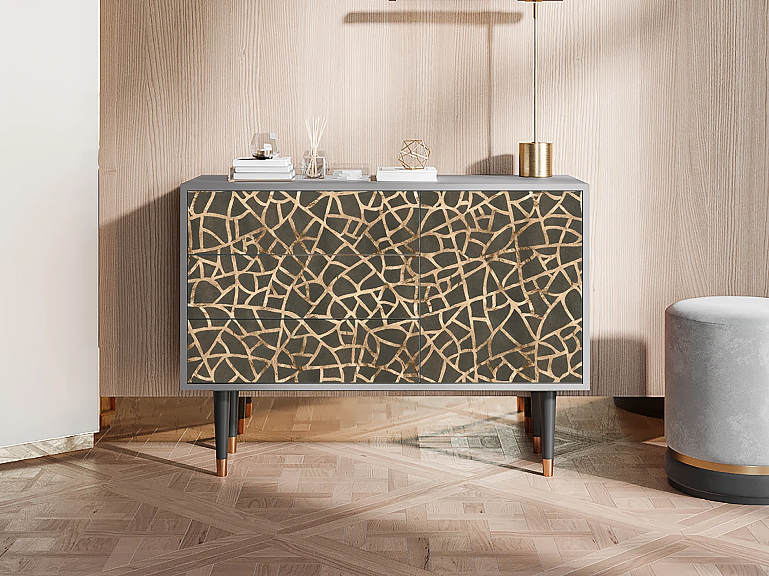 Credenza - 115х84х41 cm - S3 - Enlarged Leaf, Grigio
