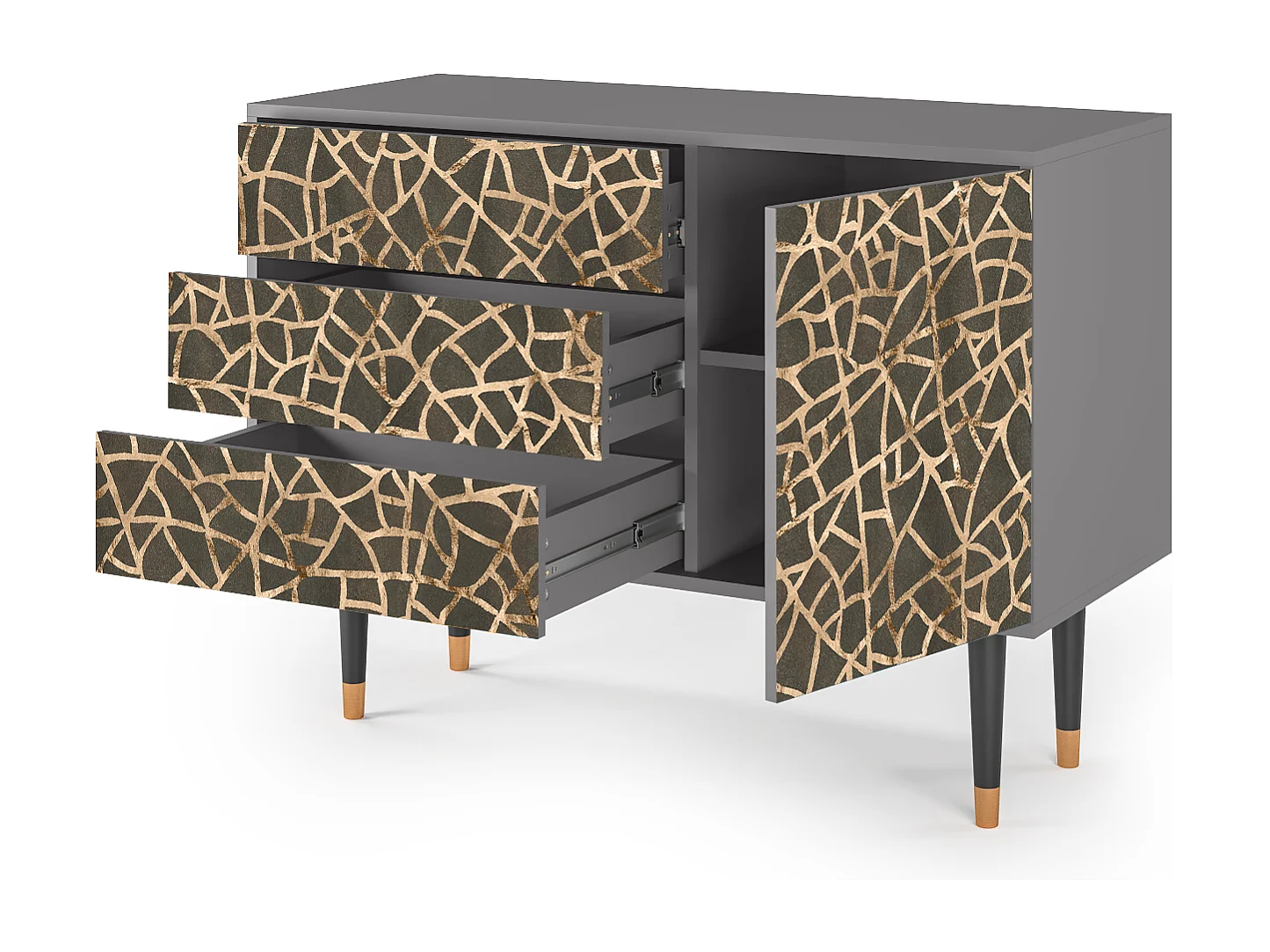 Credenza - 115х84х41 cm - S3 - Enlarged Leaf, Grigio