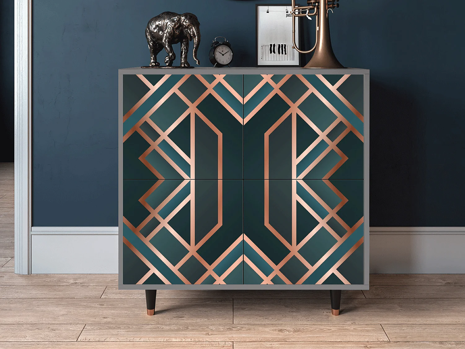 Buffet - 94x96x48 cm - BS3 - Bronze Crossroad, Gris