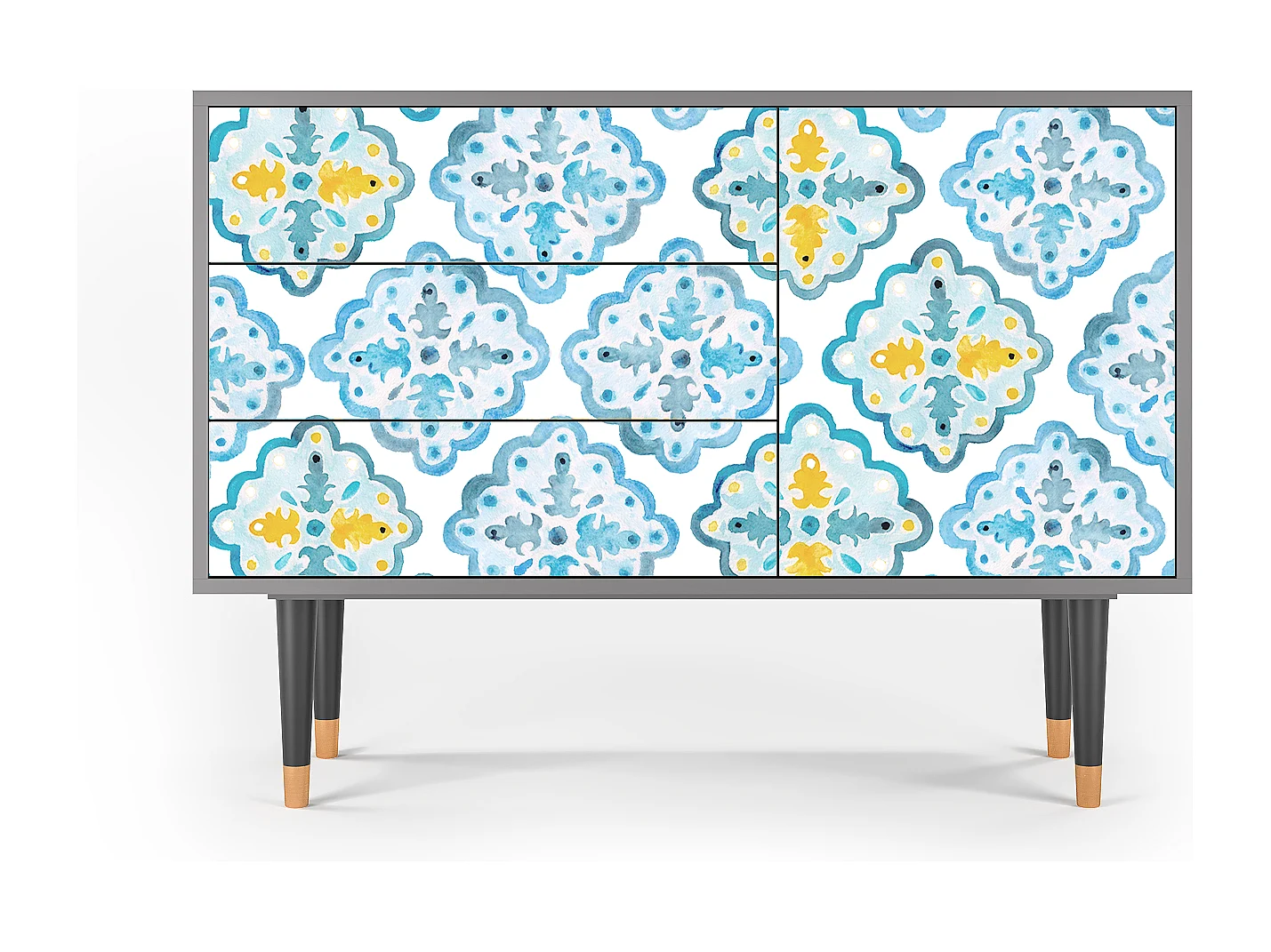 Kredens - 115х84х41 cm - S3 - Portugese tiles, Szary