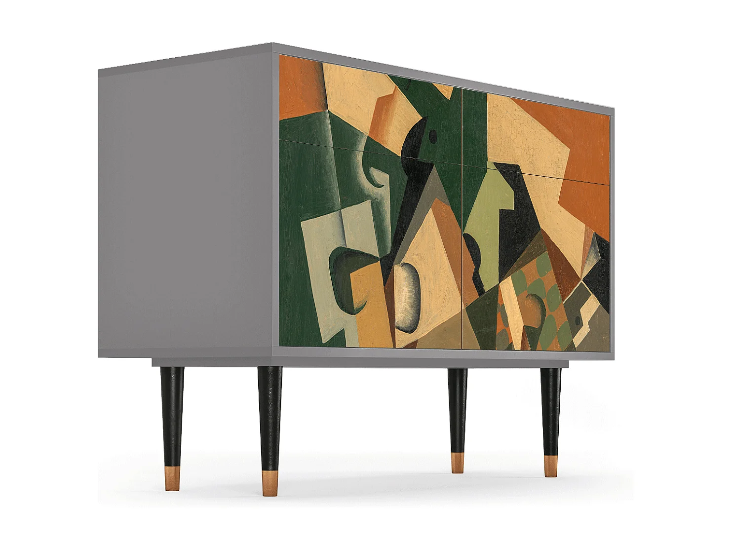 Buffet - 115x85x48 cm - BS4 - Glass and Checkerboard, Gris