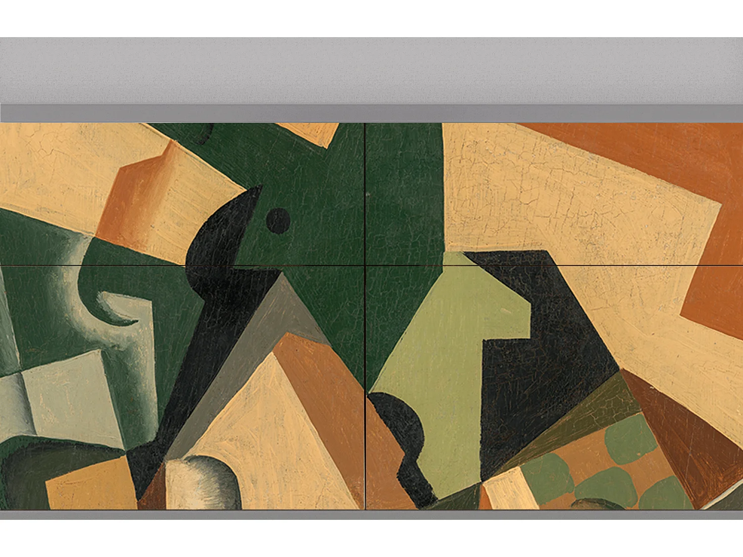 Buffet - 115x85x48 cm - BS4 - Glass and Checkerboard, Gris