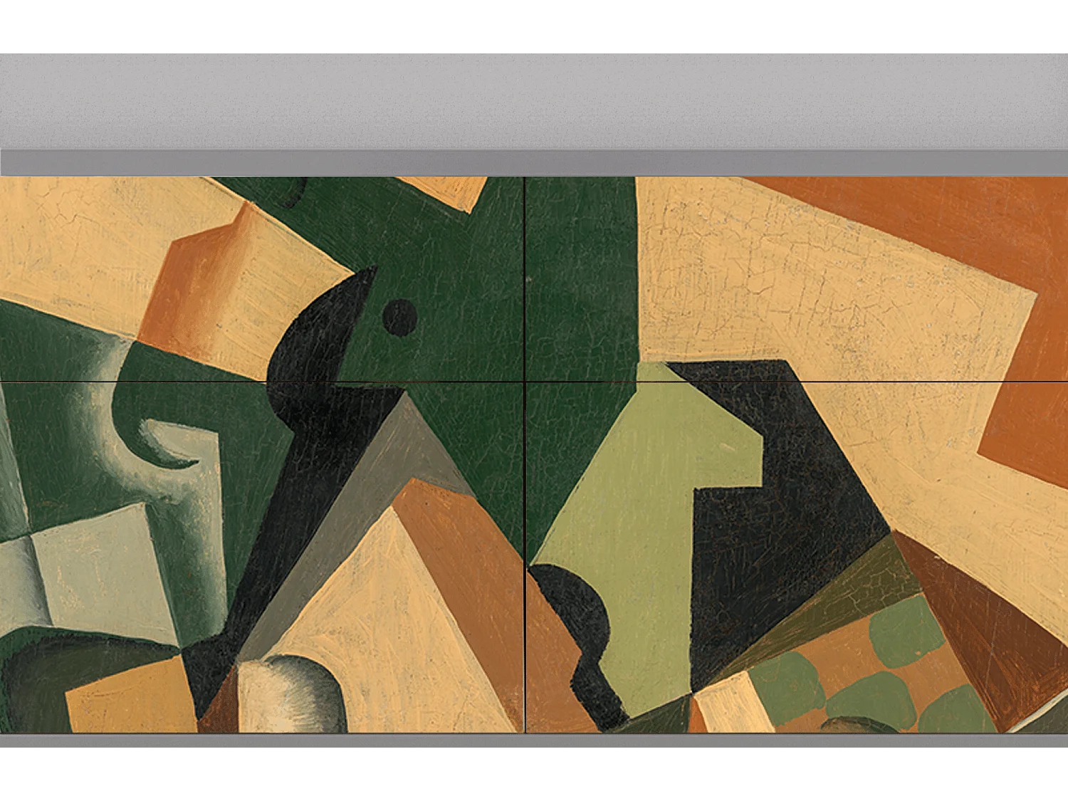 Buffet - 115x85x48 cm - BS4 - Glass and Checkerboard, Gris