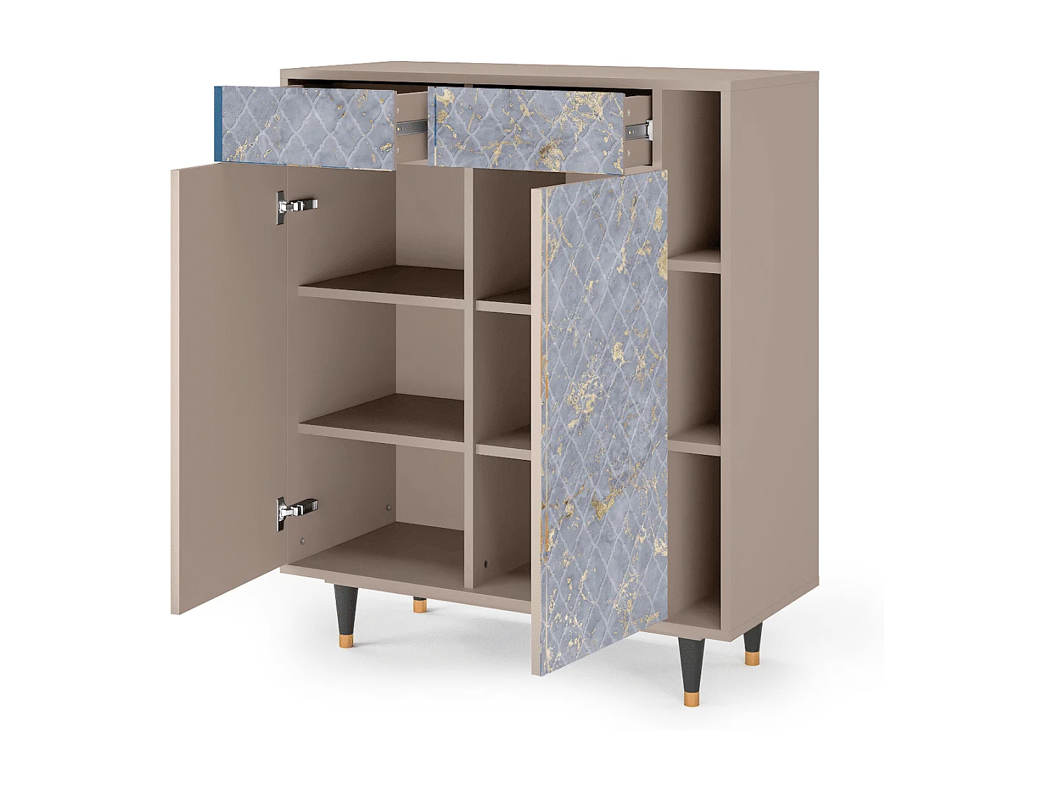 Kredens - 96х110х41 cm - BS6 - Golden Smoke, Latte