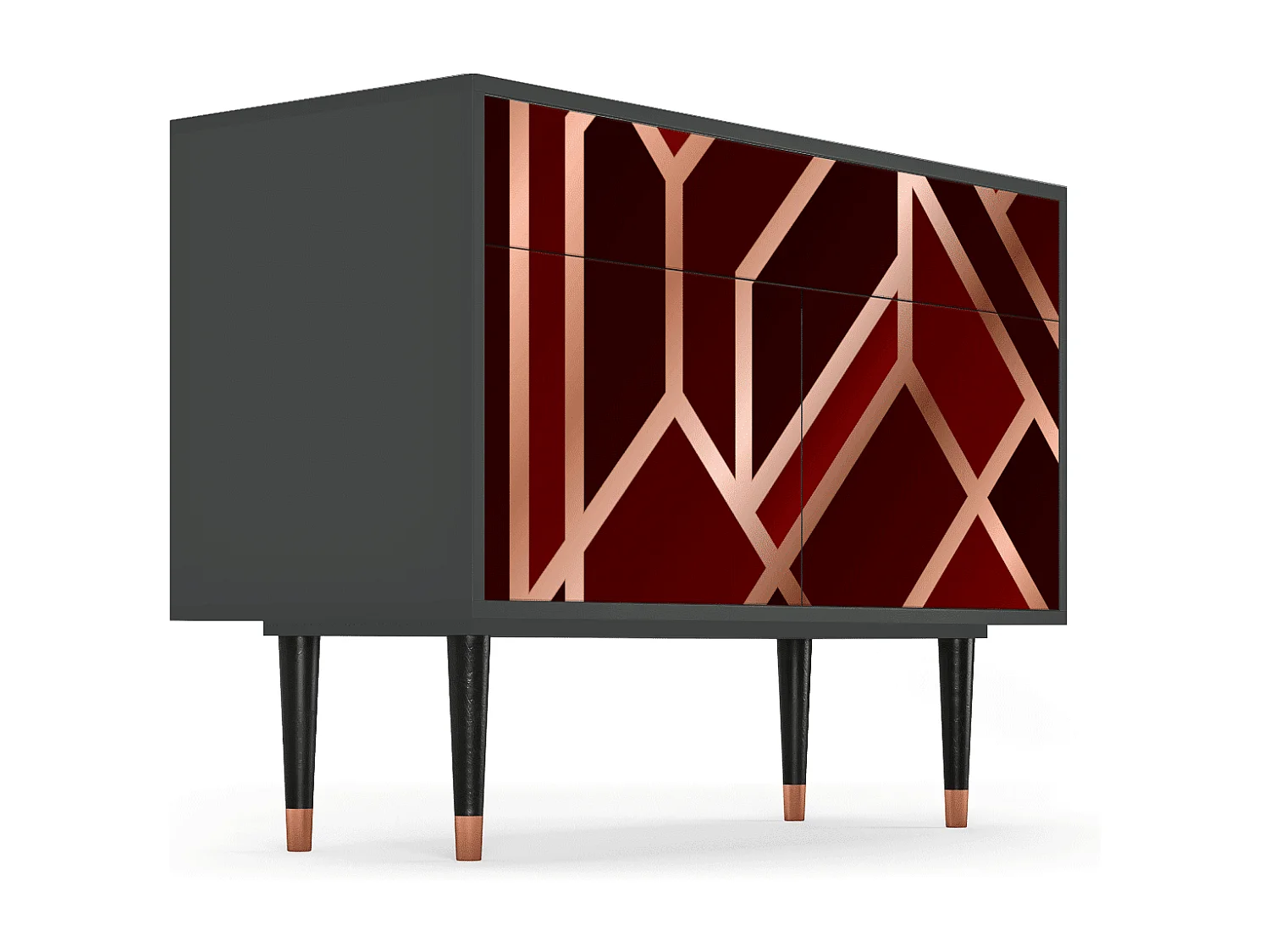 Credenza - 115x85x48 cm - BS4 - Velvet 1920's, Antracite