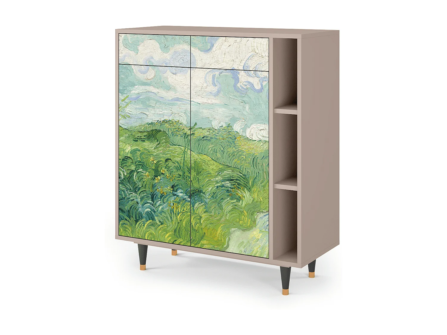 Kredens - 96х110х41 cm - BS6 - Green Wheat Fields, Latte