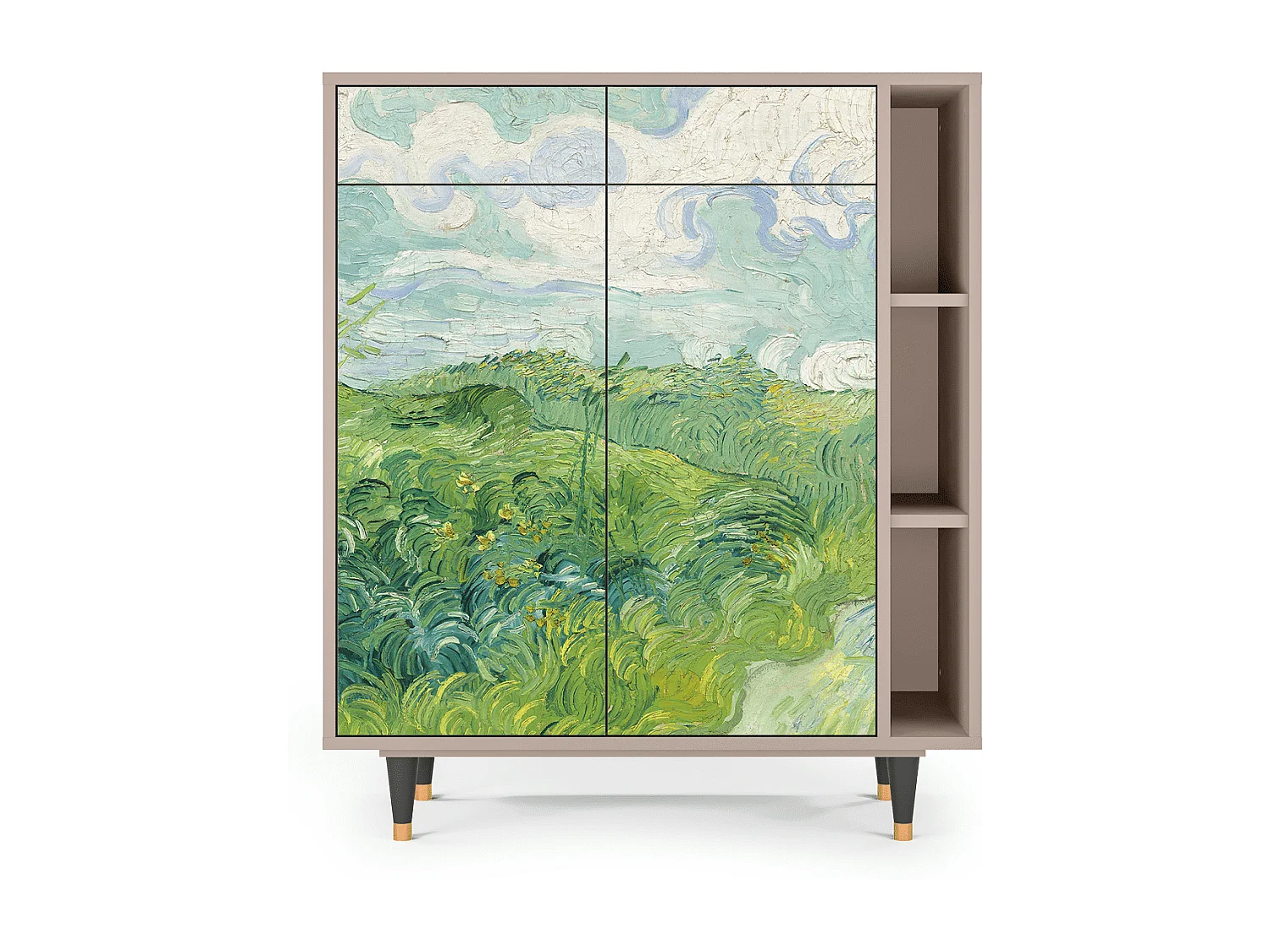 Kredens - 96х110х41 cm - BS6 - Green Wheat Fields, Latte