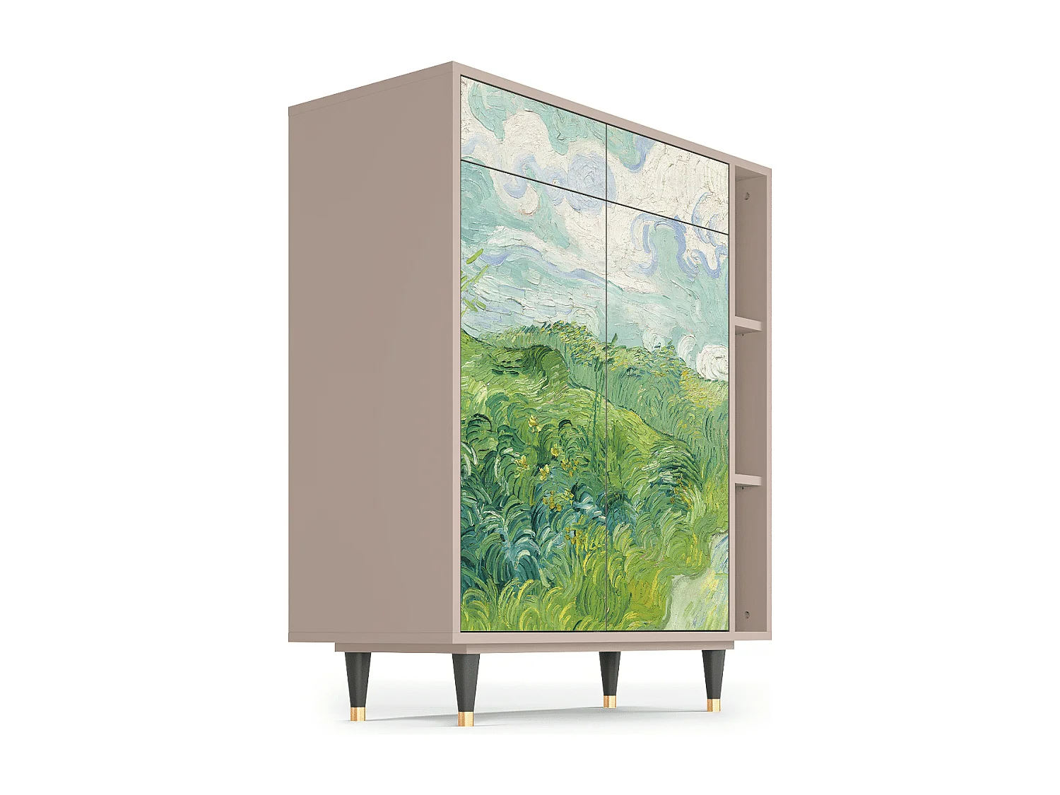 Kredens - 96х110х41 cm - BS6 - Green Wheat Fields, Latte