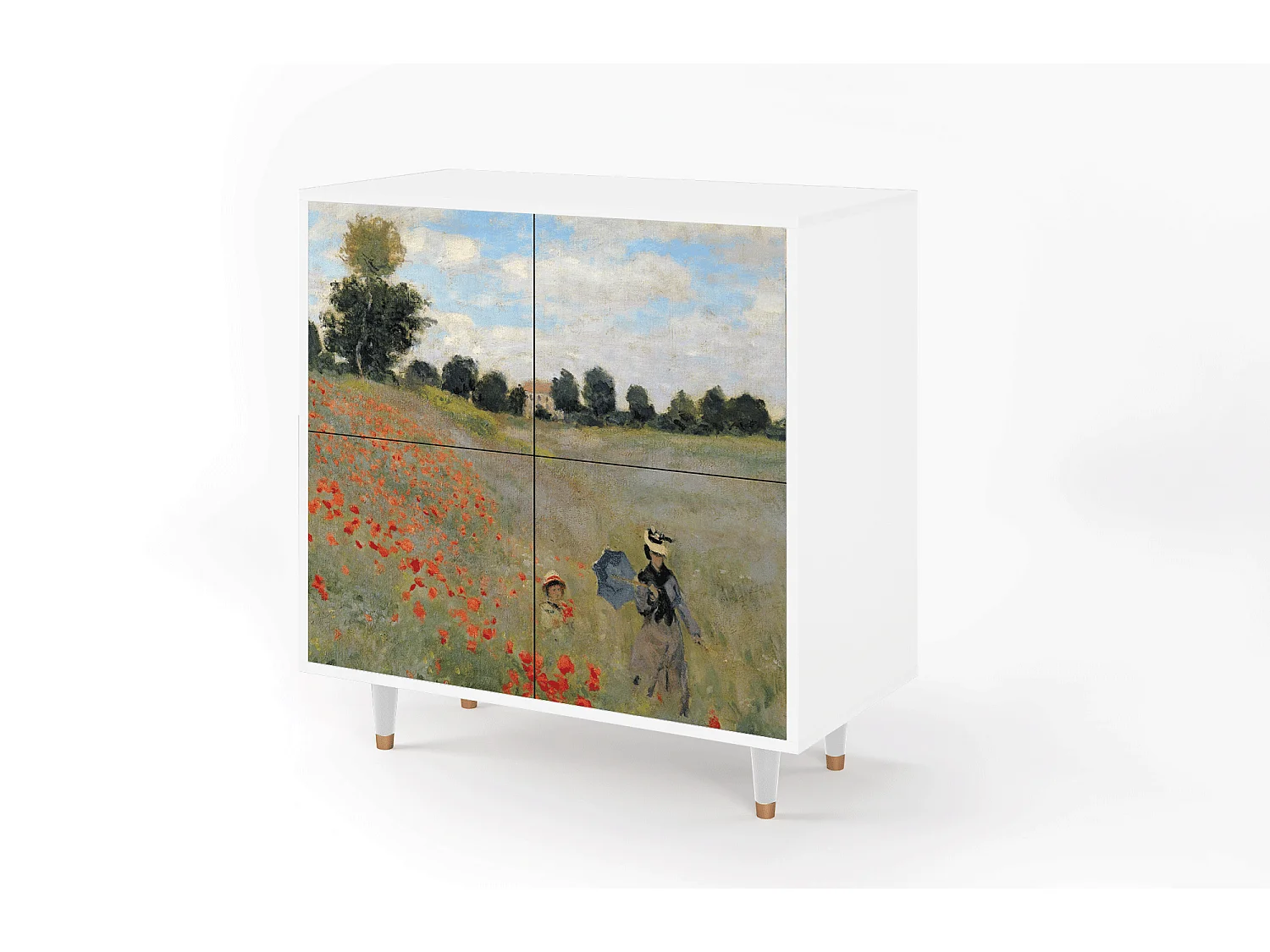 Dressoir - 94x96x48 cm - BS3 - The Poppy Field   , Wit