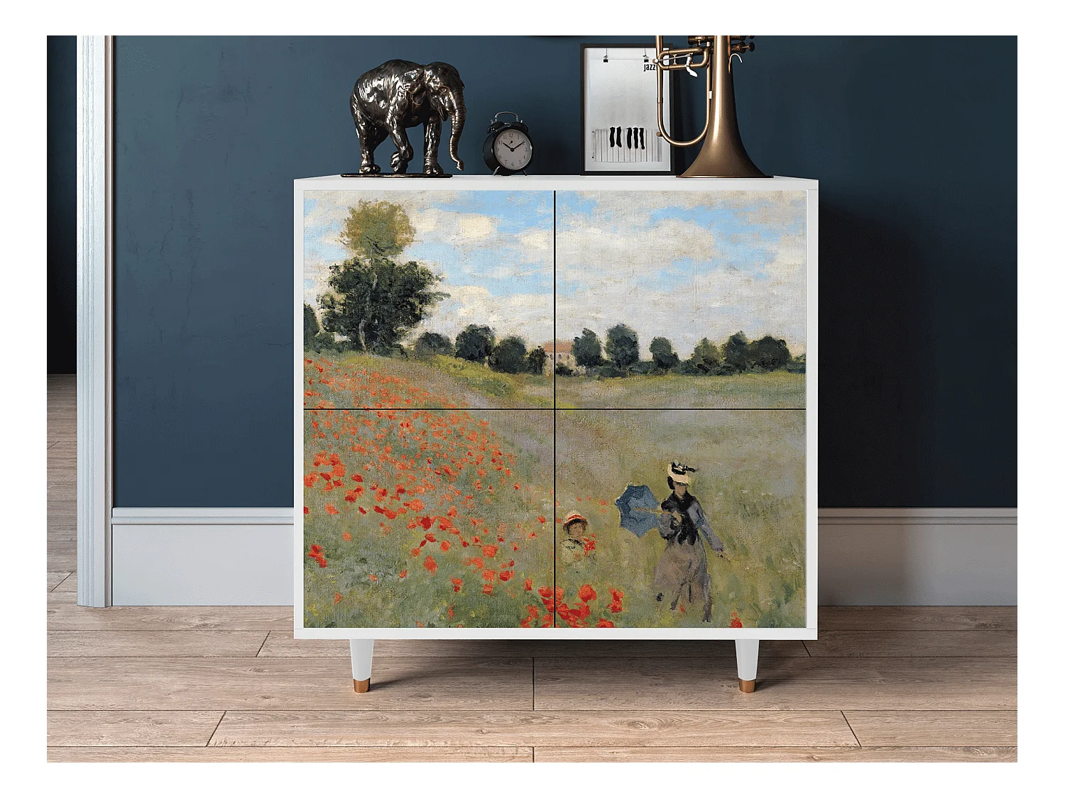 Buffet - 94x96x48 cm - BS3 - The Poppy Field   , Blanc