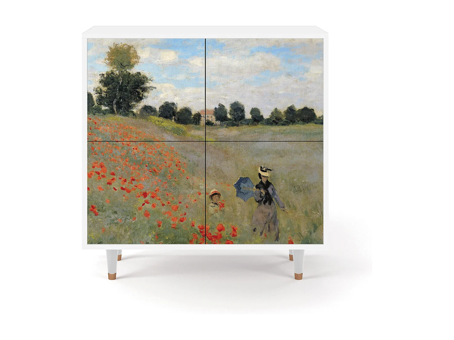 Dressoir - 94x96x48 cm - BS3 - The Poppy Field   , Wit