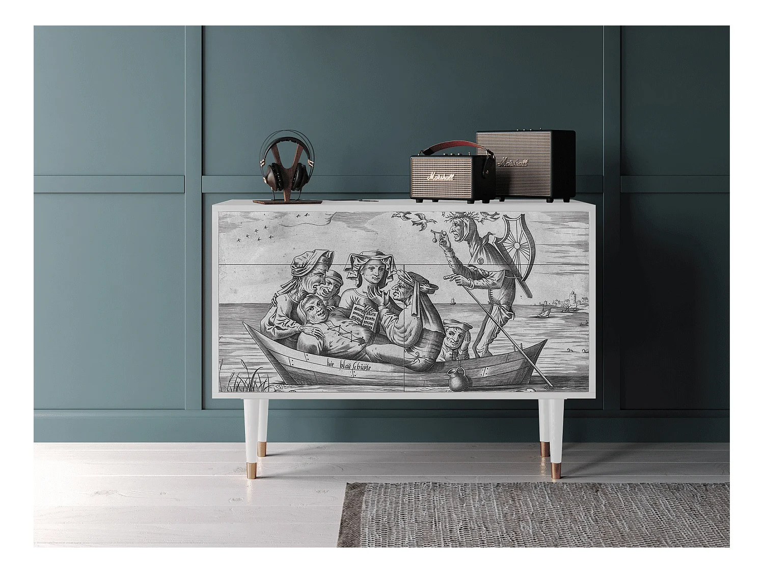 Buffet - 115x85x48 cm - BS4 - Blau Schuyte, Blanc