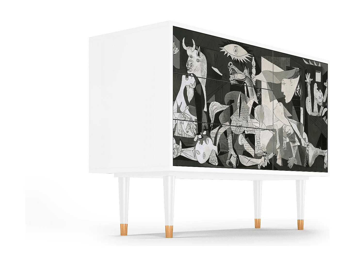 Kredens - 115х84х41 cm - S3 - Guernica by Picasso, Biały