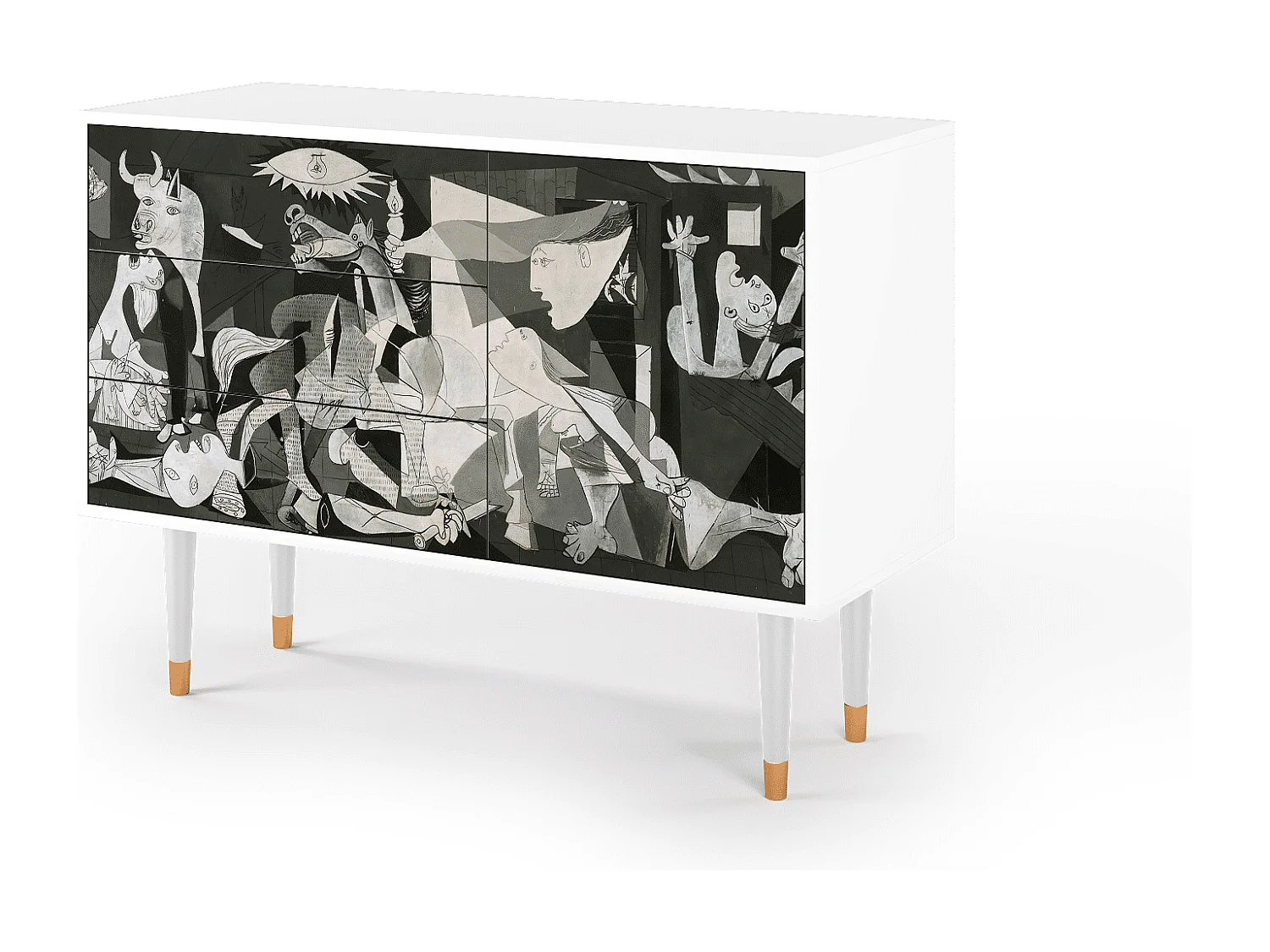 Kredens - 115х84х41 cm - S3 - Guernica by Picasso, Biały