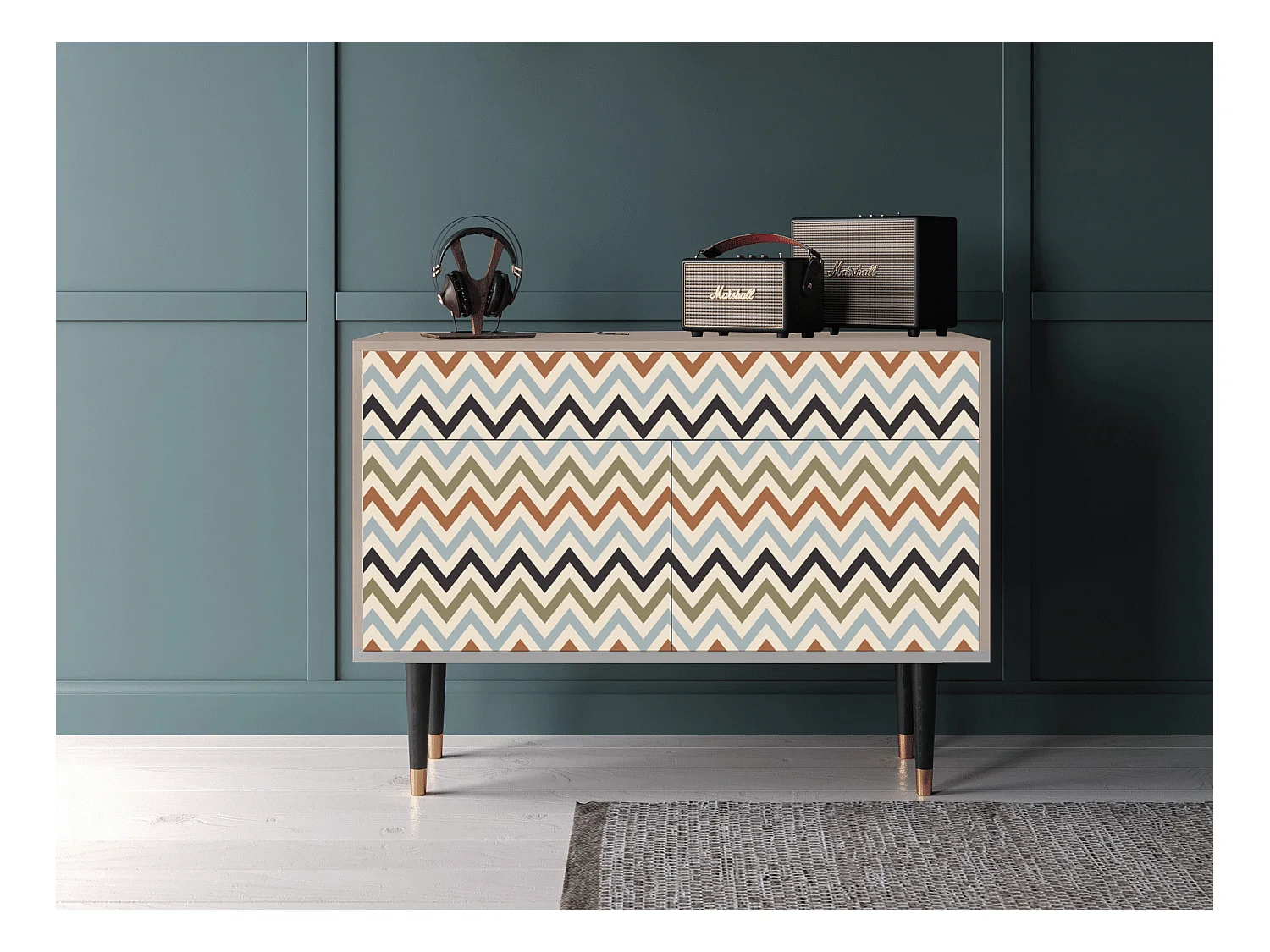 Dressoir - 115x85x48 cm - BS4 - Bright Ripple, Latte