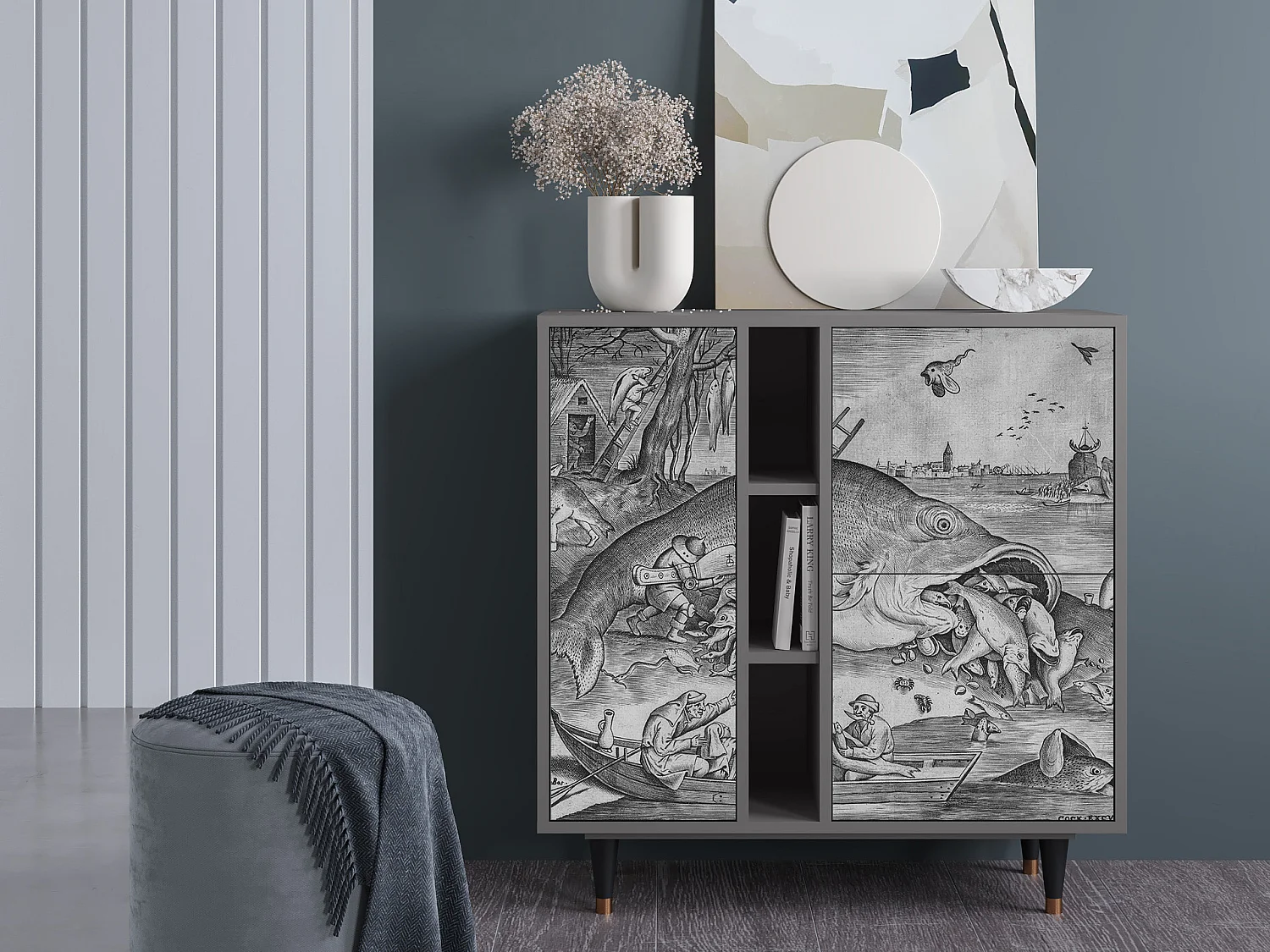 Buffet - 94х96х41 cm - BS5 - Big Fish Eat Little, Gris