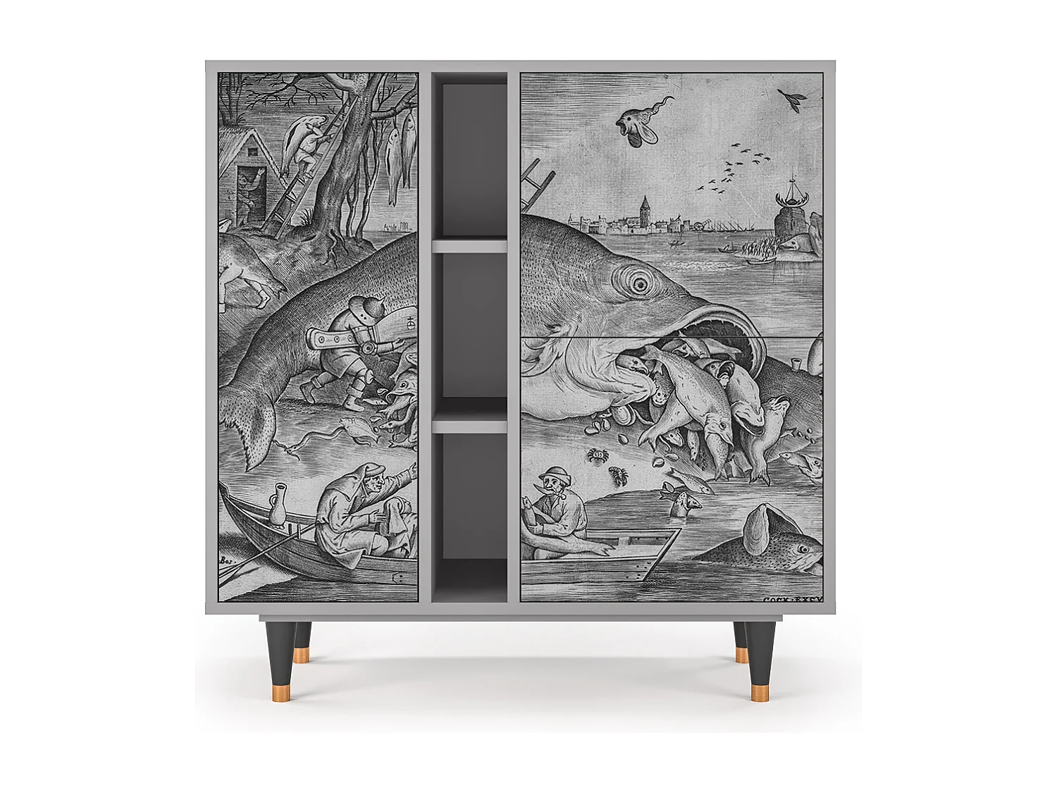 Buffet - 94х96х41 cm - BS5 - Big Fish Eat Little, Gris