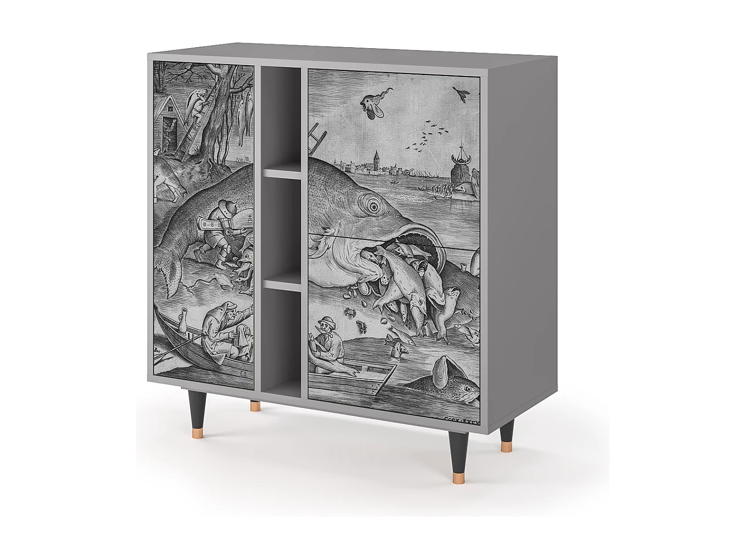 Buffet - 94х96х41 cm - BS5 - Big Fish Eat Little, Gris