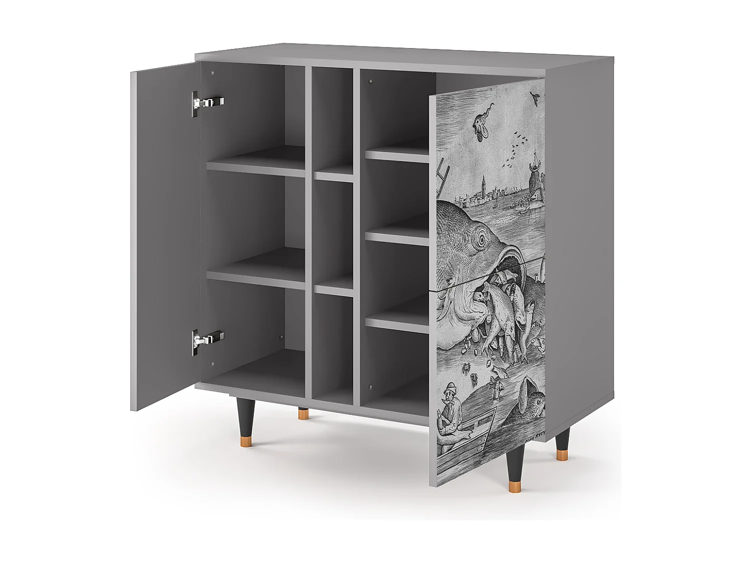 Buffet - 94х96х41 cm - BS5 - Big Fish Eat Little, Gris