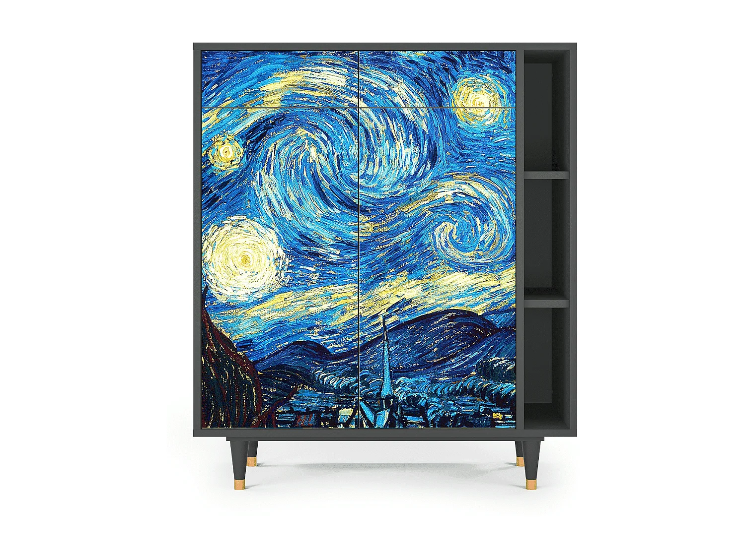 Kredens - 96х110х41 cm - BS6 - The Starry Night  , Antracyt