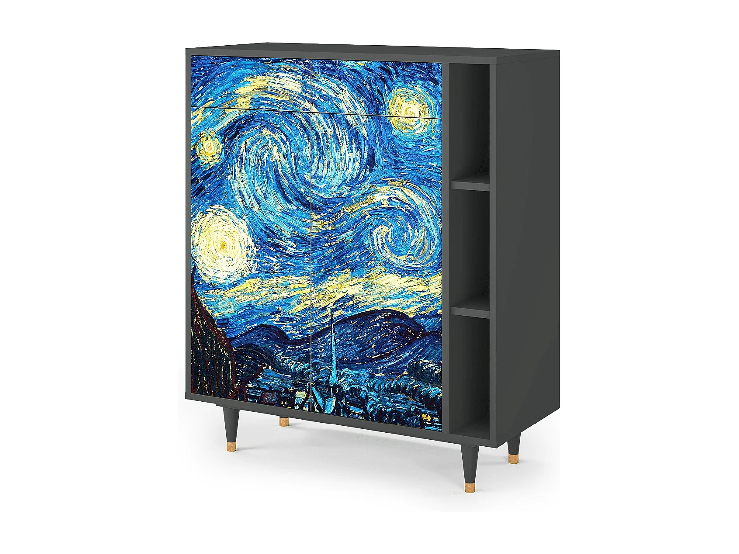 Kredens - 96х110х41 cm - BS6 - The Starry Night  , Antracyt