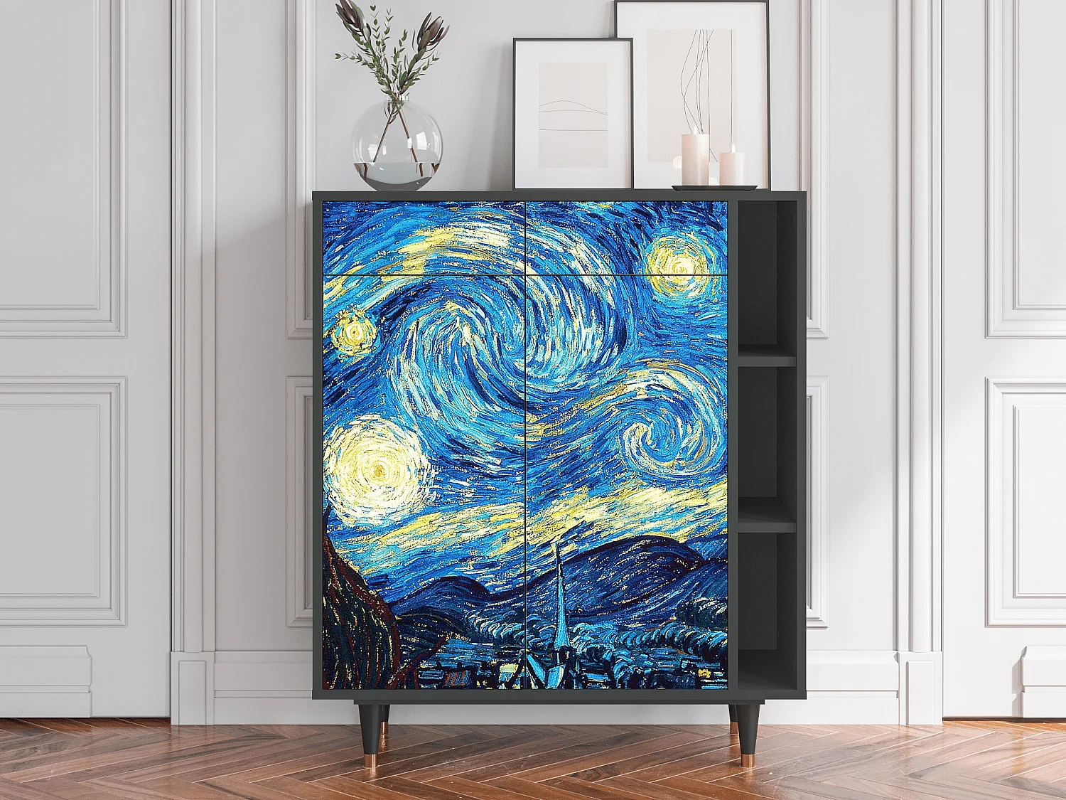 Credenza - 96х110х41 cm - BS6 - The Starry Night  , Antracite