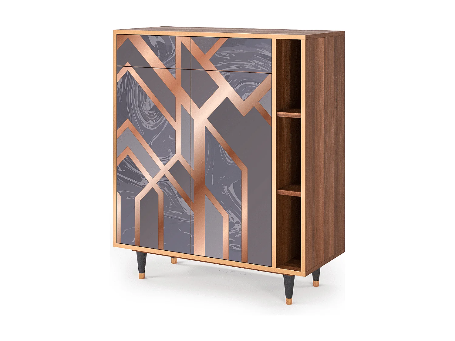 Buffet - 96х110х41 cm - BS6 - Taupe Anatomy, Noyer