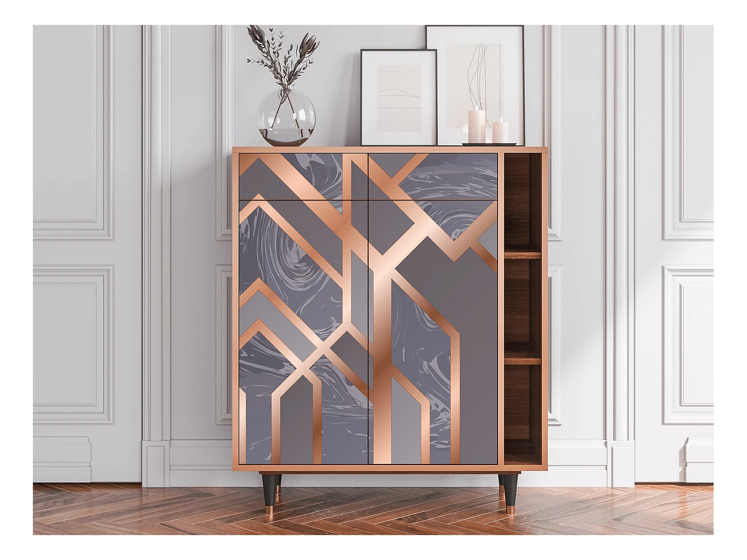 Buffet - 96х110х41 cm - BS6 - Taupe Anatomy, Noyer