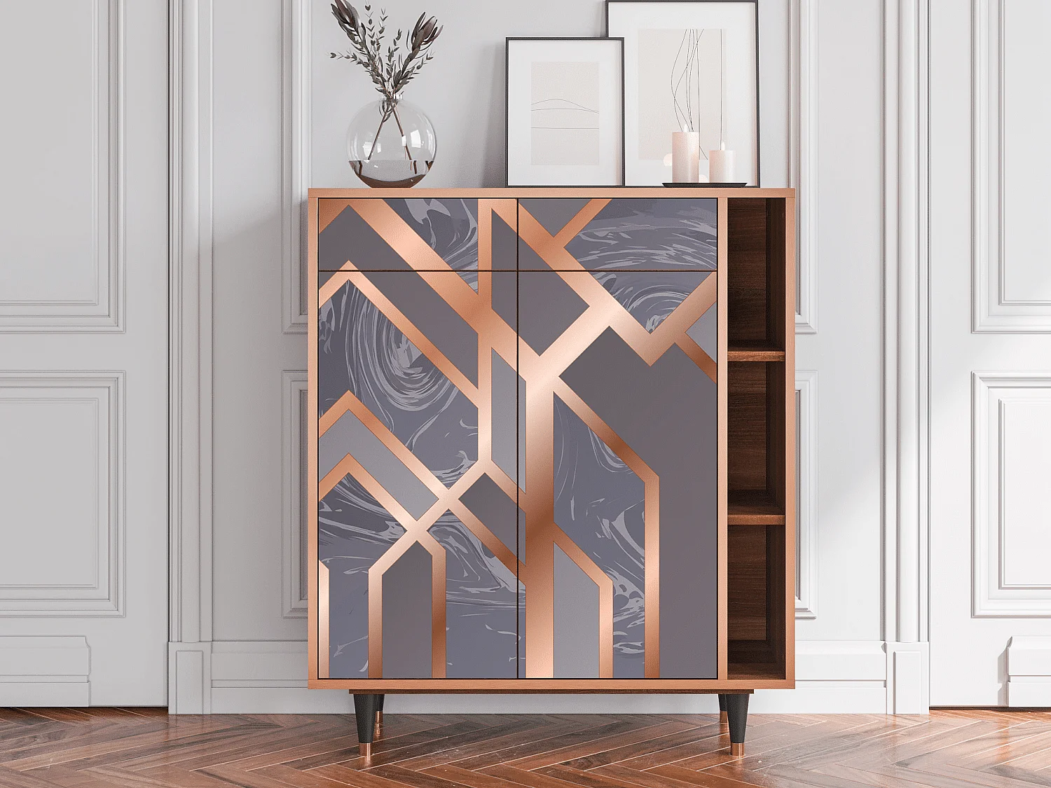 Credenza - 96х110х41 cm - BS6 - Taupe Anatomy, Noce