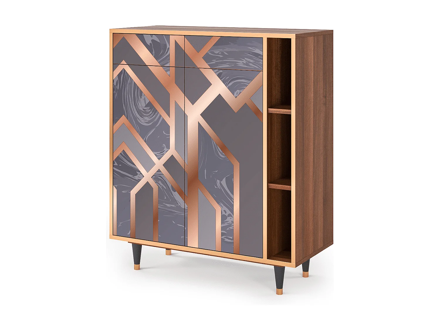 Buffet - 96х110х41 cm - BS6 - Taupe Anatomy, Noyer