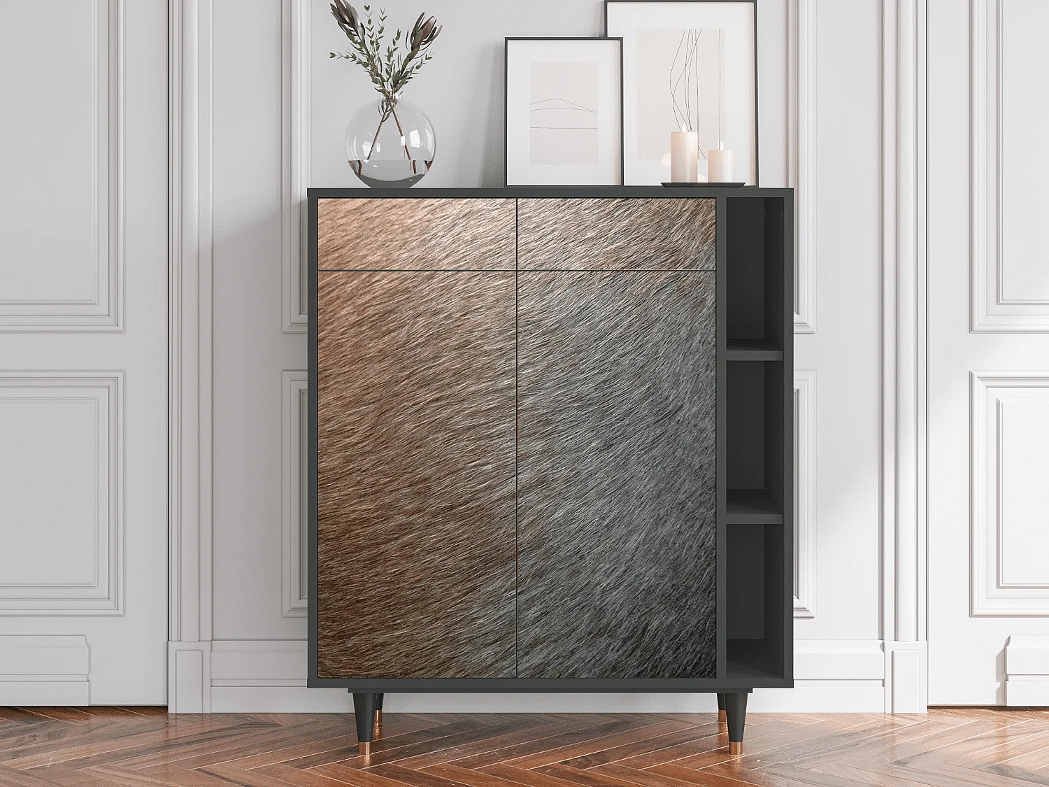 Sideboard - 96х110х41 cm - BS6 - Peanut Hair, Anthrazit