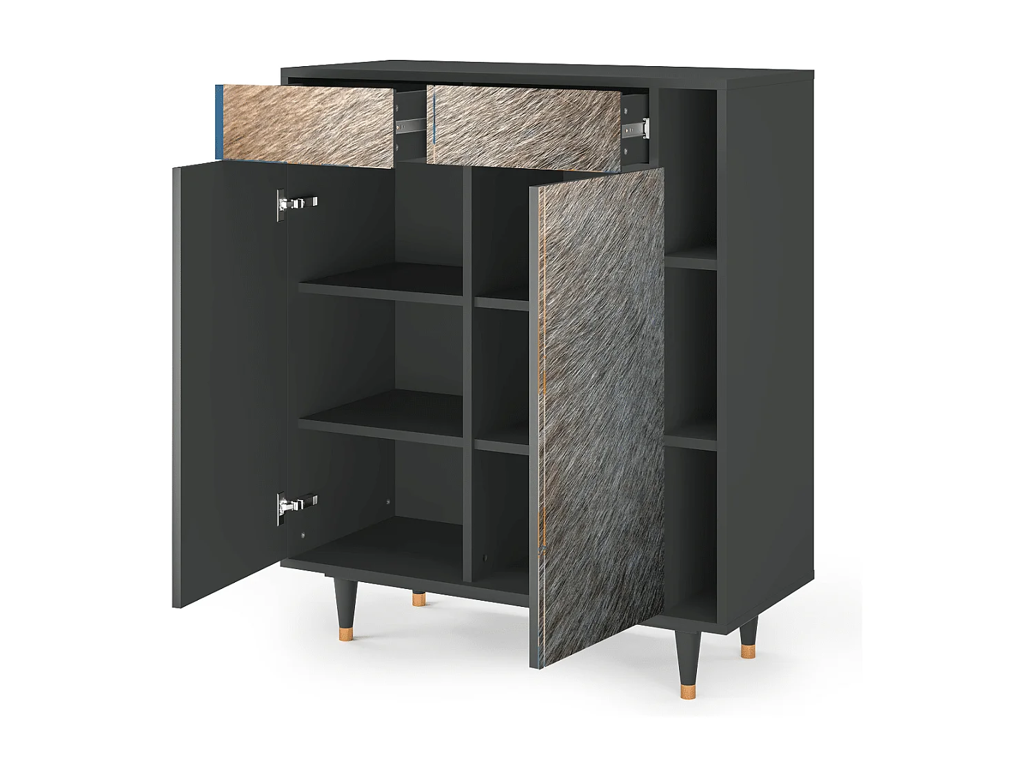 Dressoir - 96х110х41 cm - BS6 - Peanut Hair, Antraciet