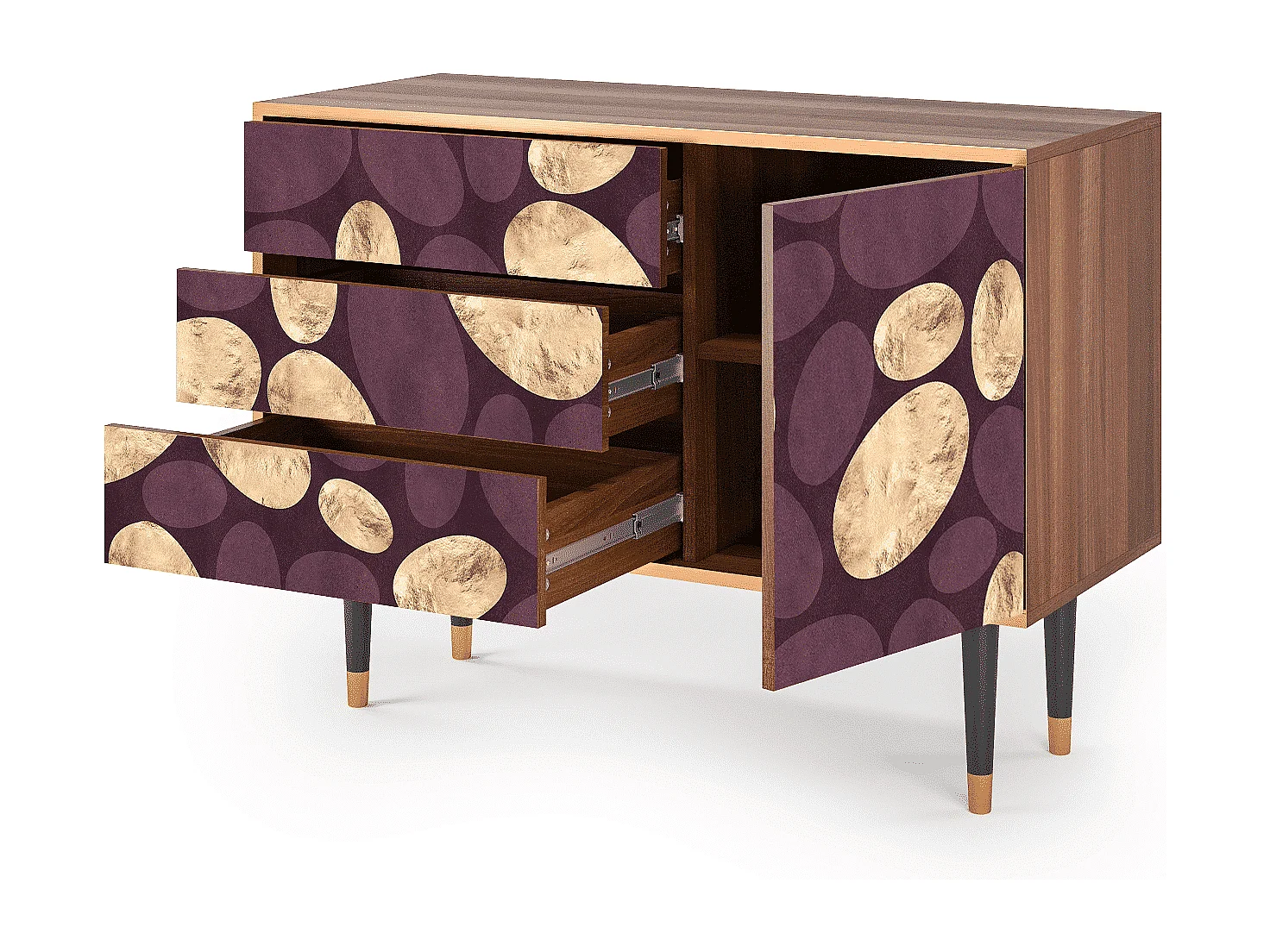 Kredens - 115х84х41 cm - S3 - Fine Wine, Orzech