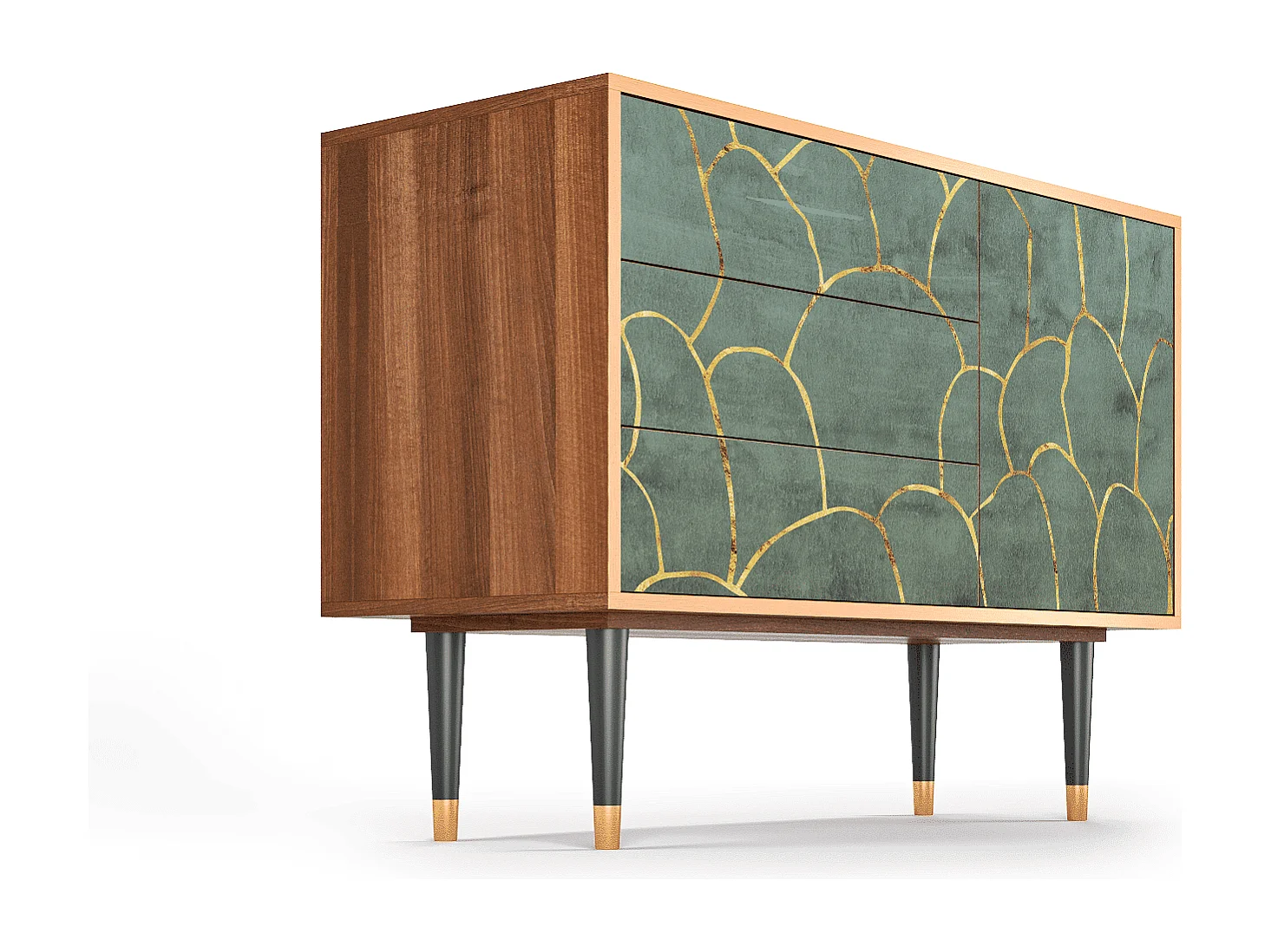 Kredens - 115х84х41 cm - S3 - Magnificent Water Lily, Orzech