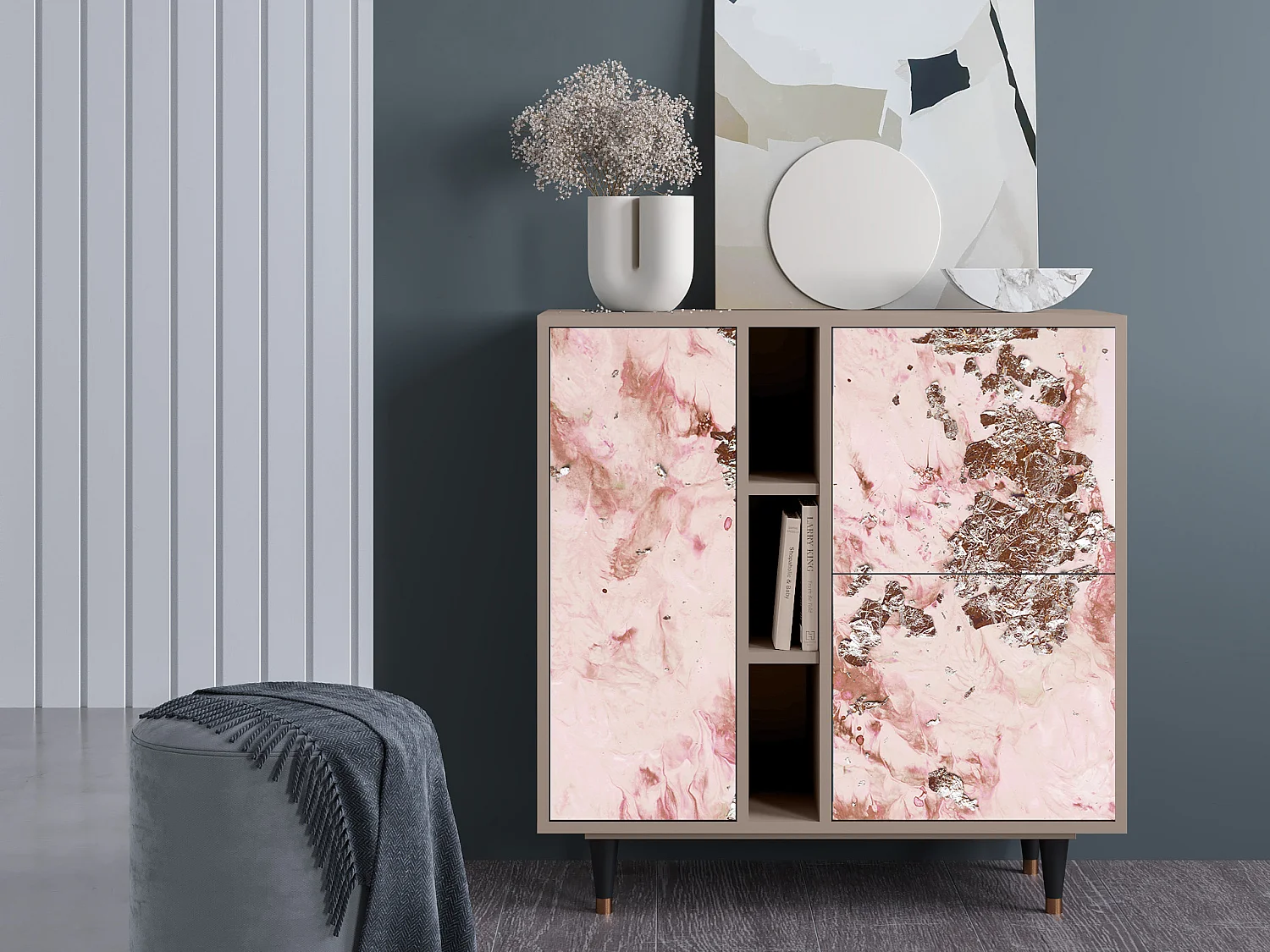 Aparador - 94х96х41 cm - BS5 - Cotton Candy, Latte