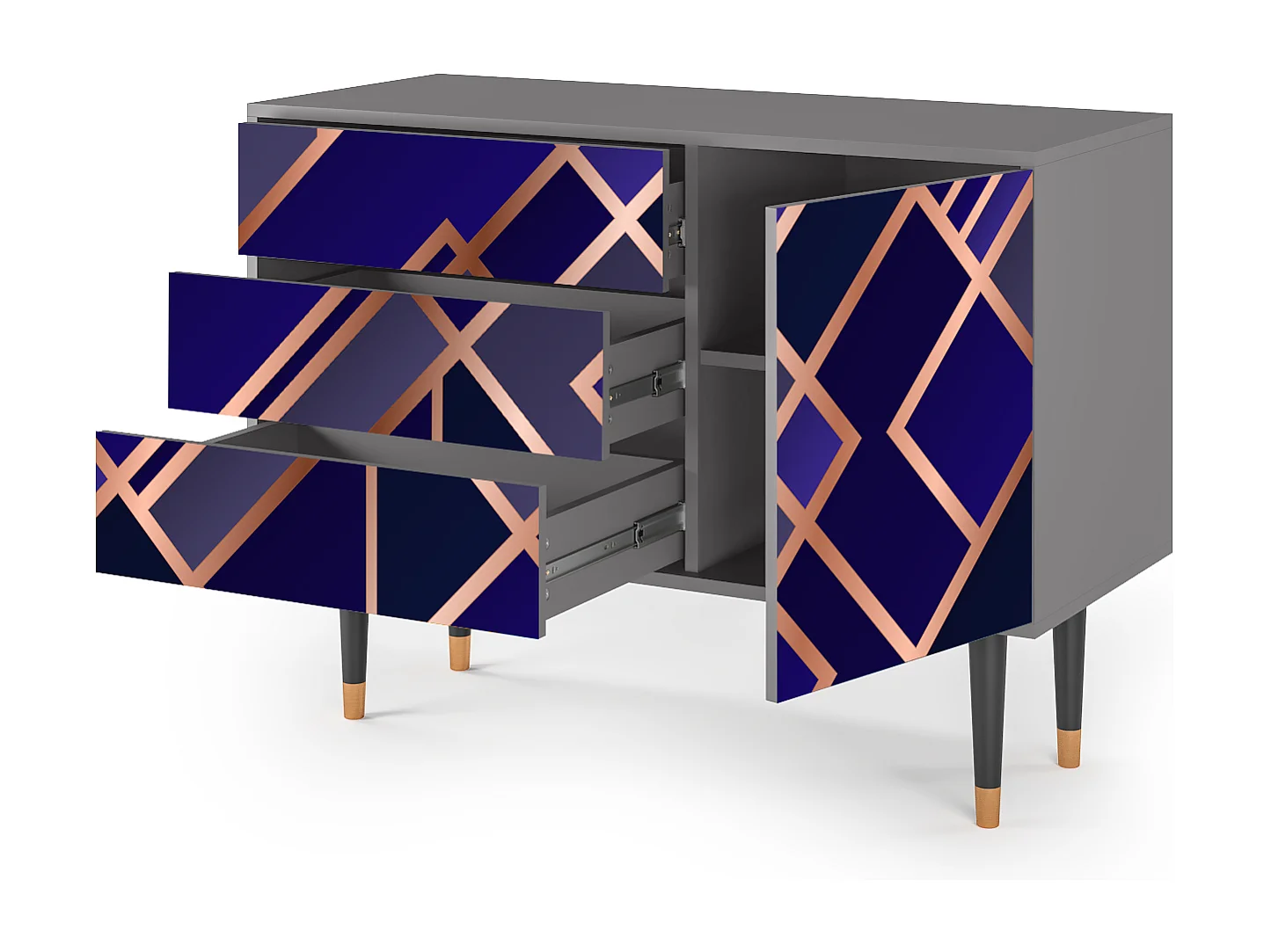 Aparador - 115х84х41 cm - S3 - Aquamarine Getsby, Gris