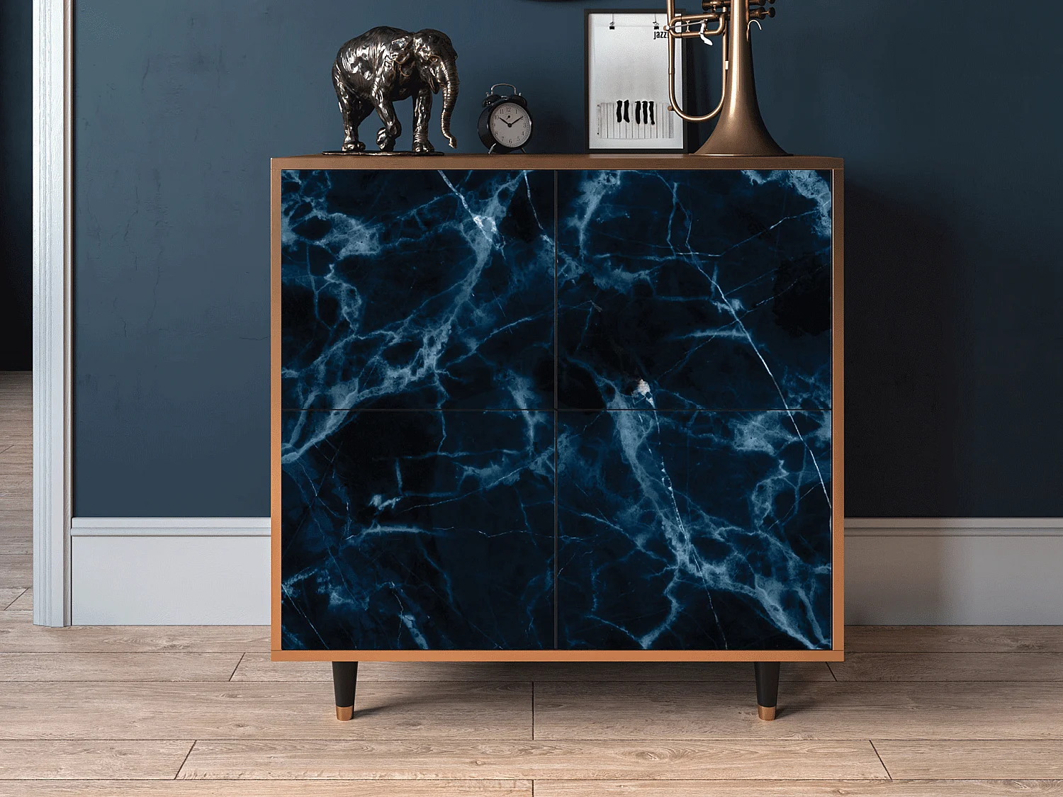 Buffet - 94x96x48 cm - BS3 - Deep Ocean, Noyer