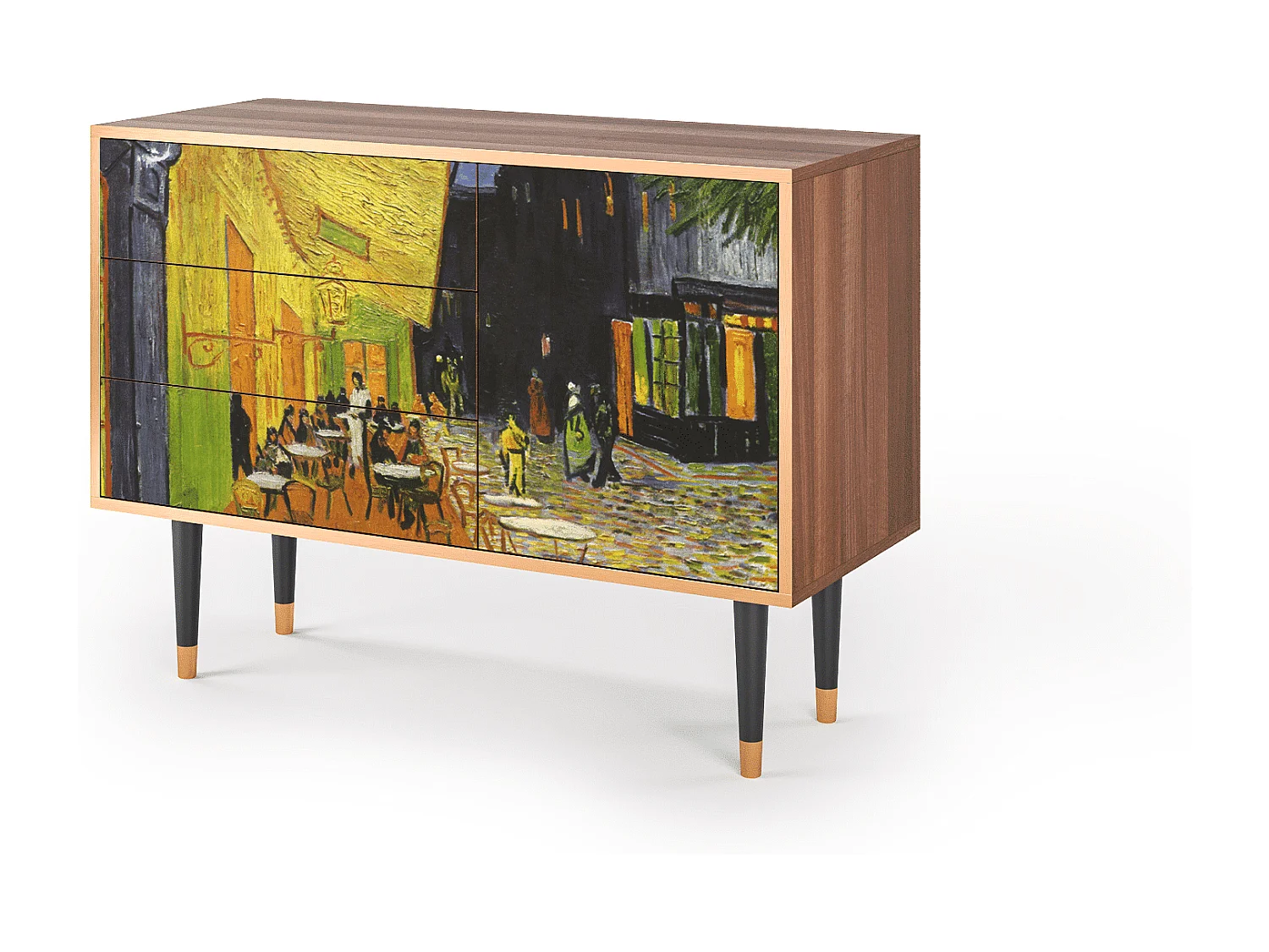 Sideboard - 115х84х41 cm - S3 - Café Terrace at Night, Walnuss