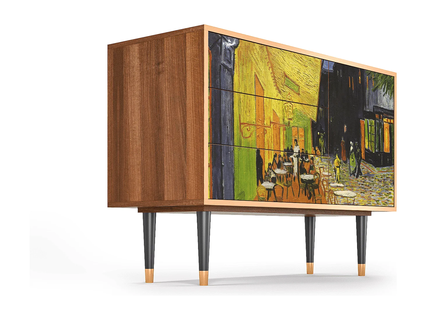 Sideboard - 115х84х41 cm - S3 - Café Terrace at Night, Walnuss