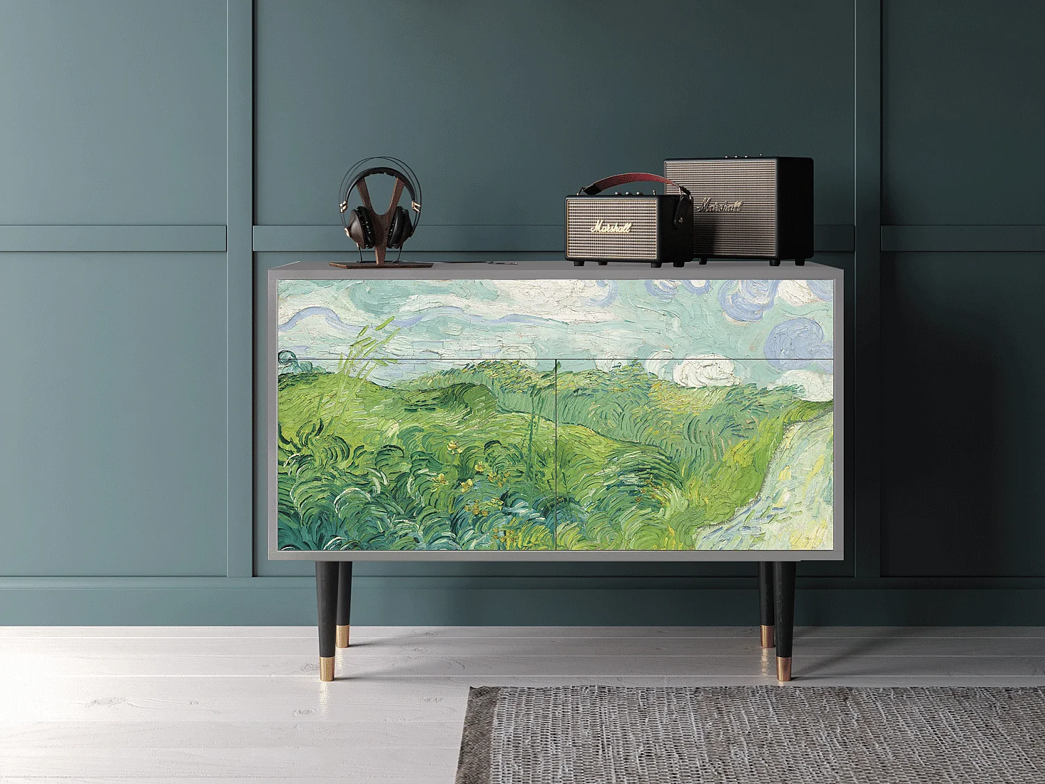 Dressoir - 115x85x48 cm - BS4 - Green Wheat Fields, Grijs