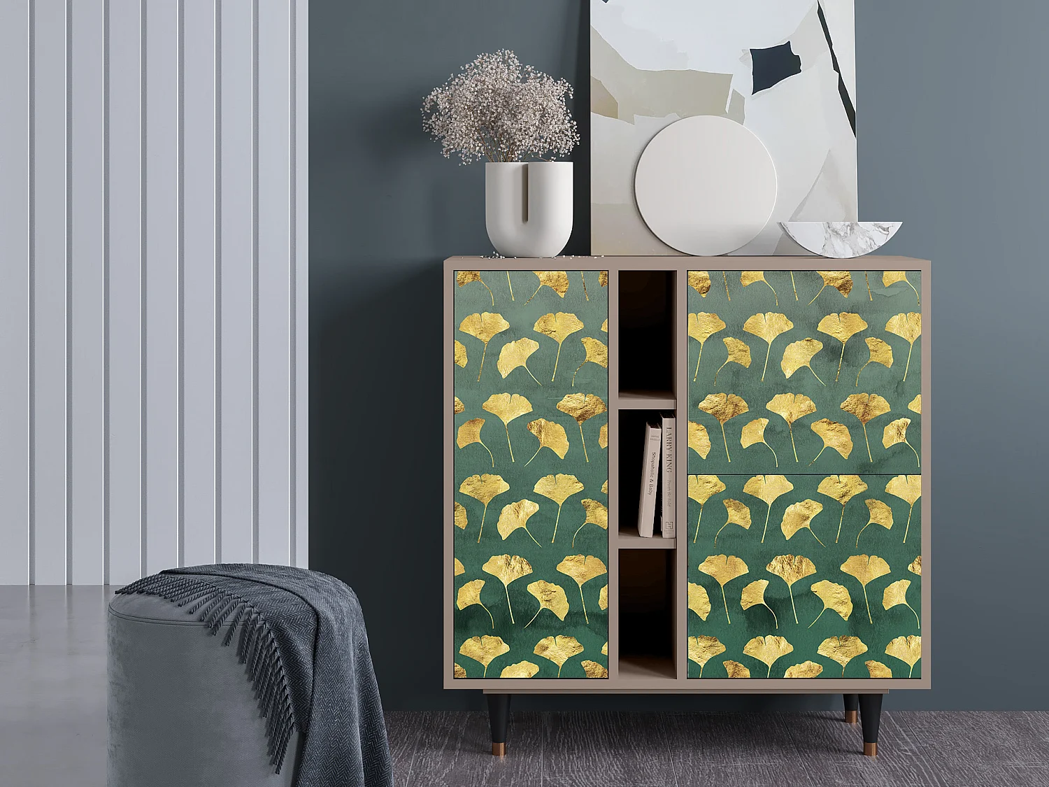 Buffet - 94х96х41 cm - BS5 - Gingko leaves, Latte