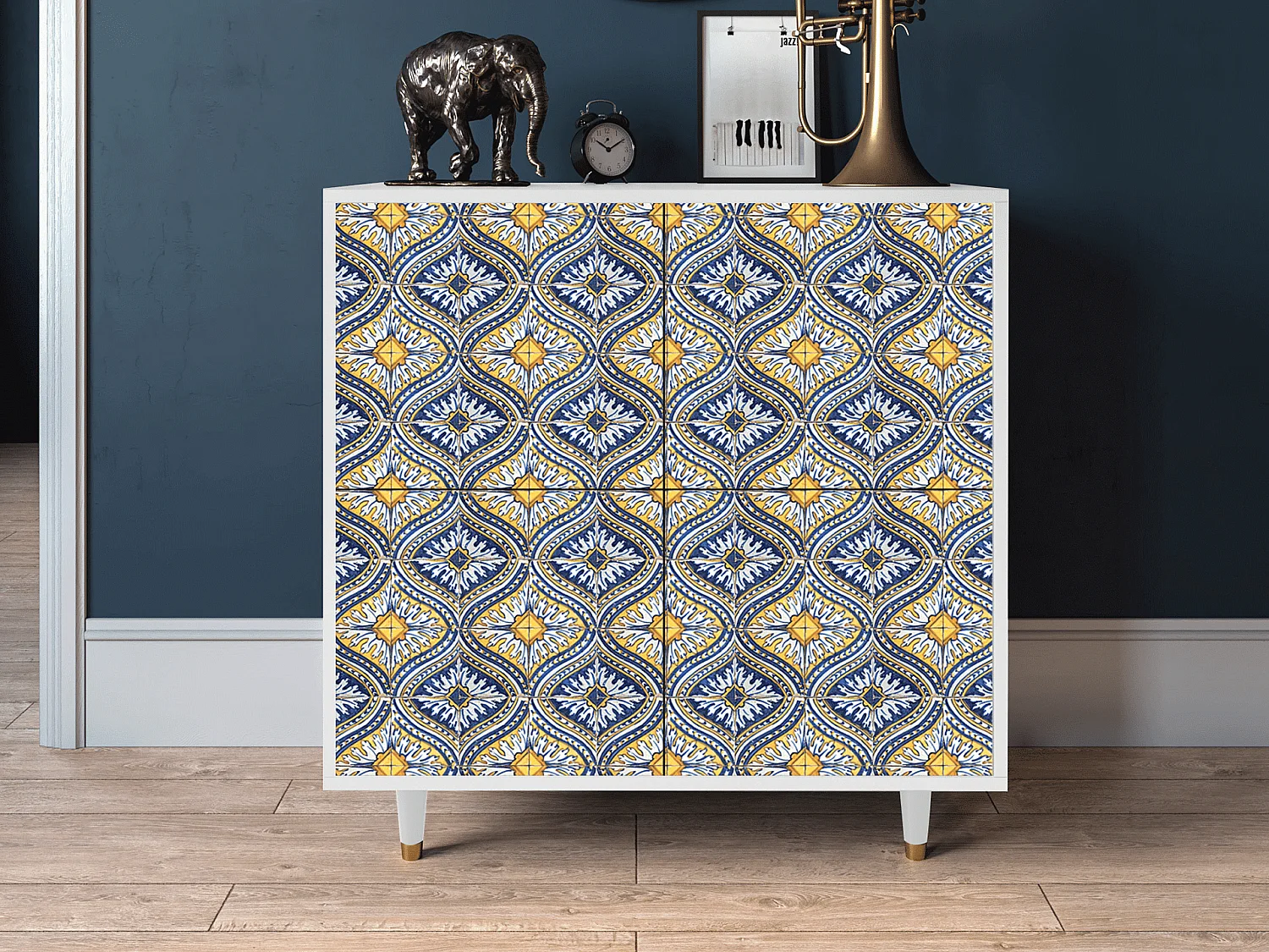 Aparador - 94x96x48 cm - BS3 - Illusory Pattern, Branco