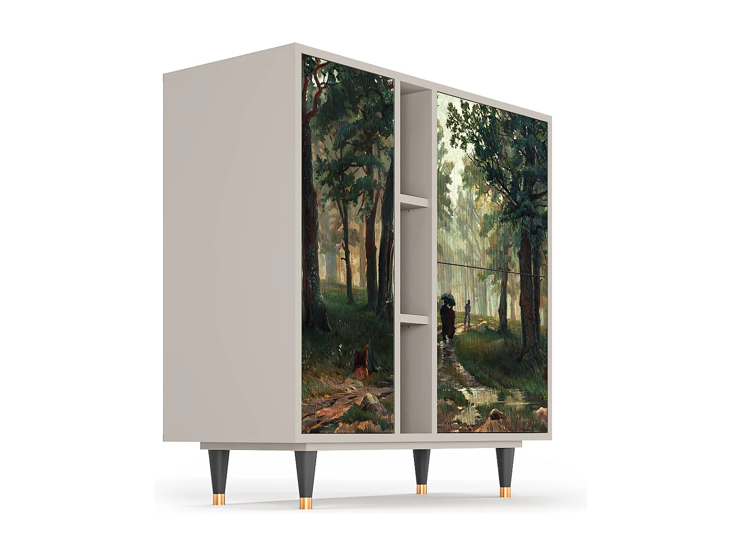 Kredens - 94х96х41 cm - BS5 -  Rain in the Oak Forest, Piaskowy