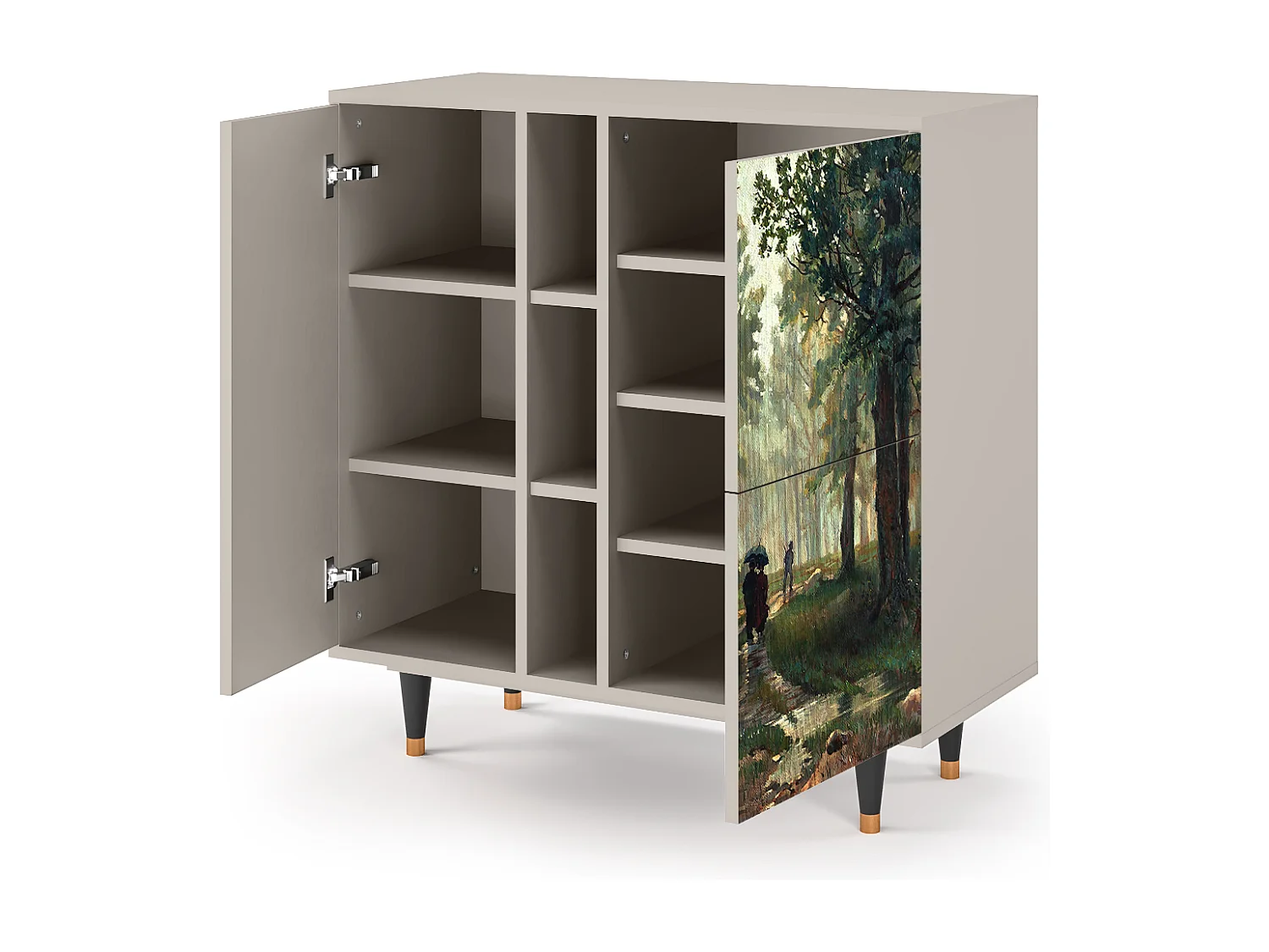 Kredens - 94х96х41 cm - BS5 -  Rain in the Oak Forest, Piaskowy